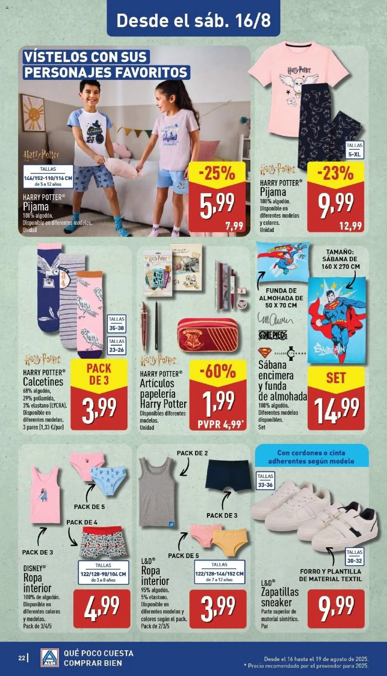 Aldi folleto Península │ válido desde el 11.08.2025 | Página: 22 | Productos: Ropa interior, Ropa, Funda, Almohada