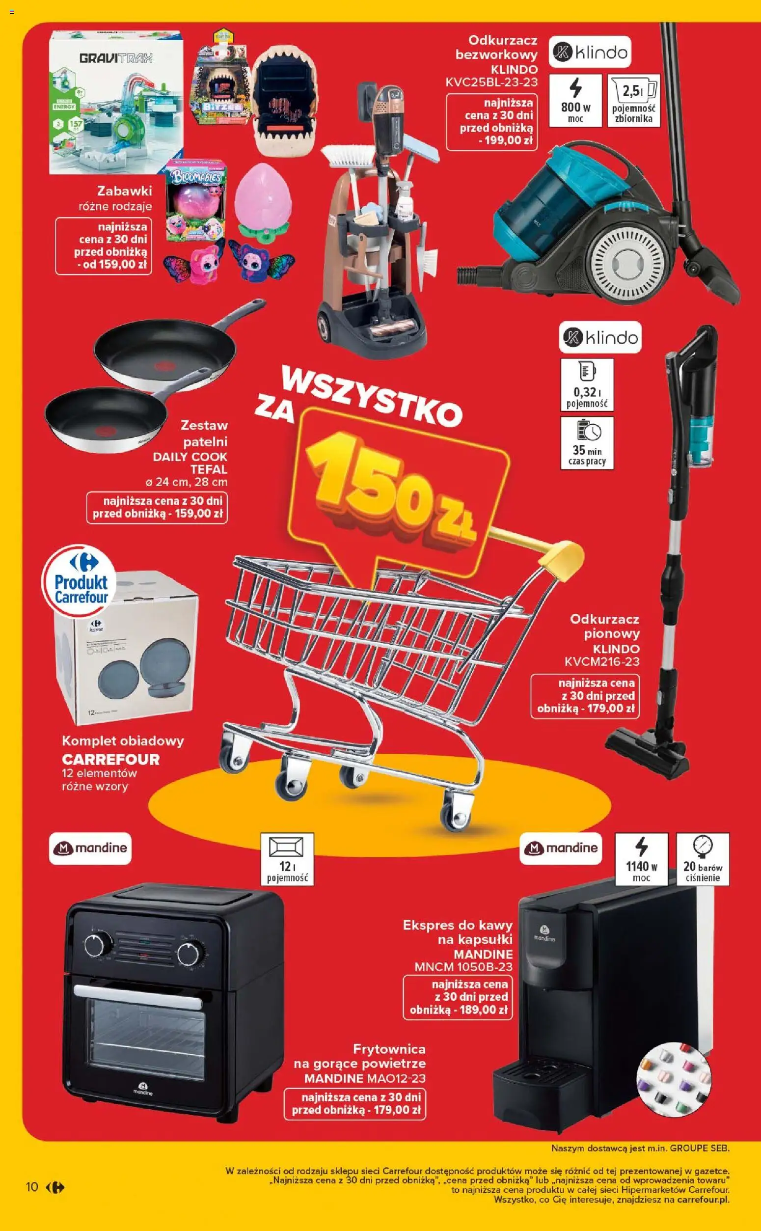 Carrefour Gazetka - Wyprzedaż od 05.01.2026 | Strona: 10 | Produkty: Ekspres do kawy, Odkurzacz, Odkurzacz pionowy, Tefal