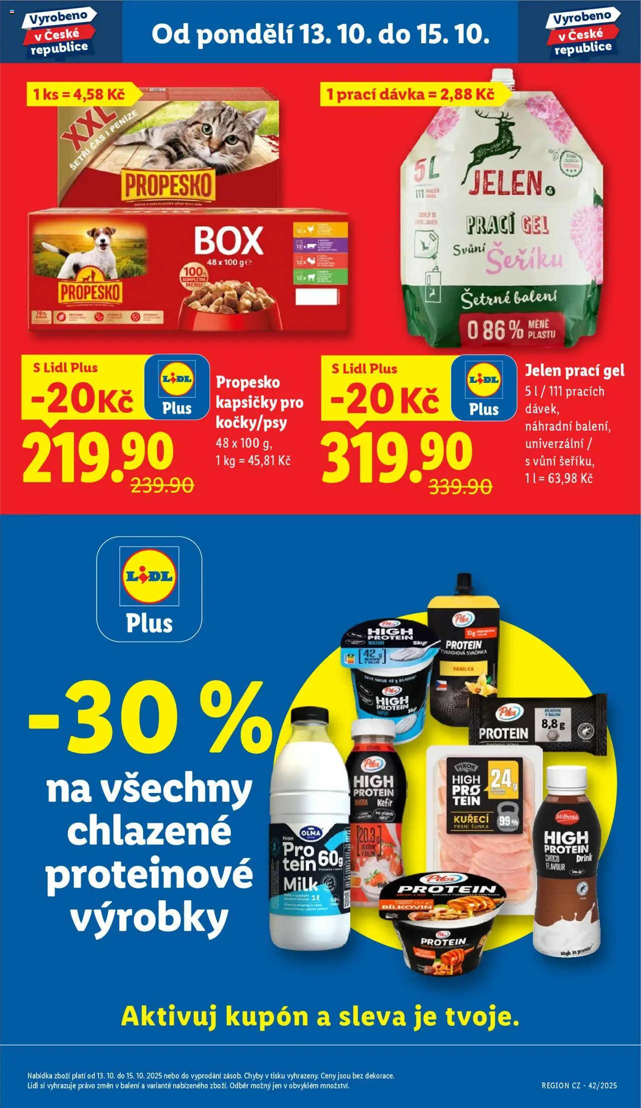 Lidl leták od 13.10.2025 | Strana: 3 | Produkty: Prací gel, Protein bar, Skyr, Protein drink