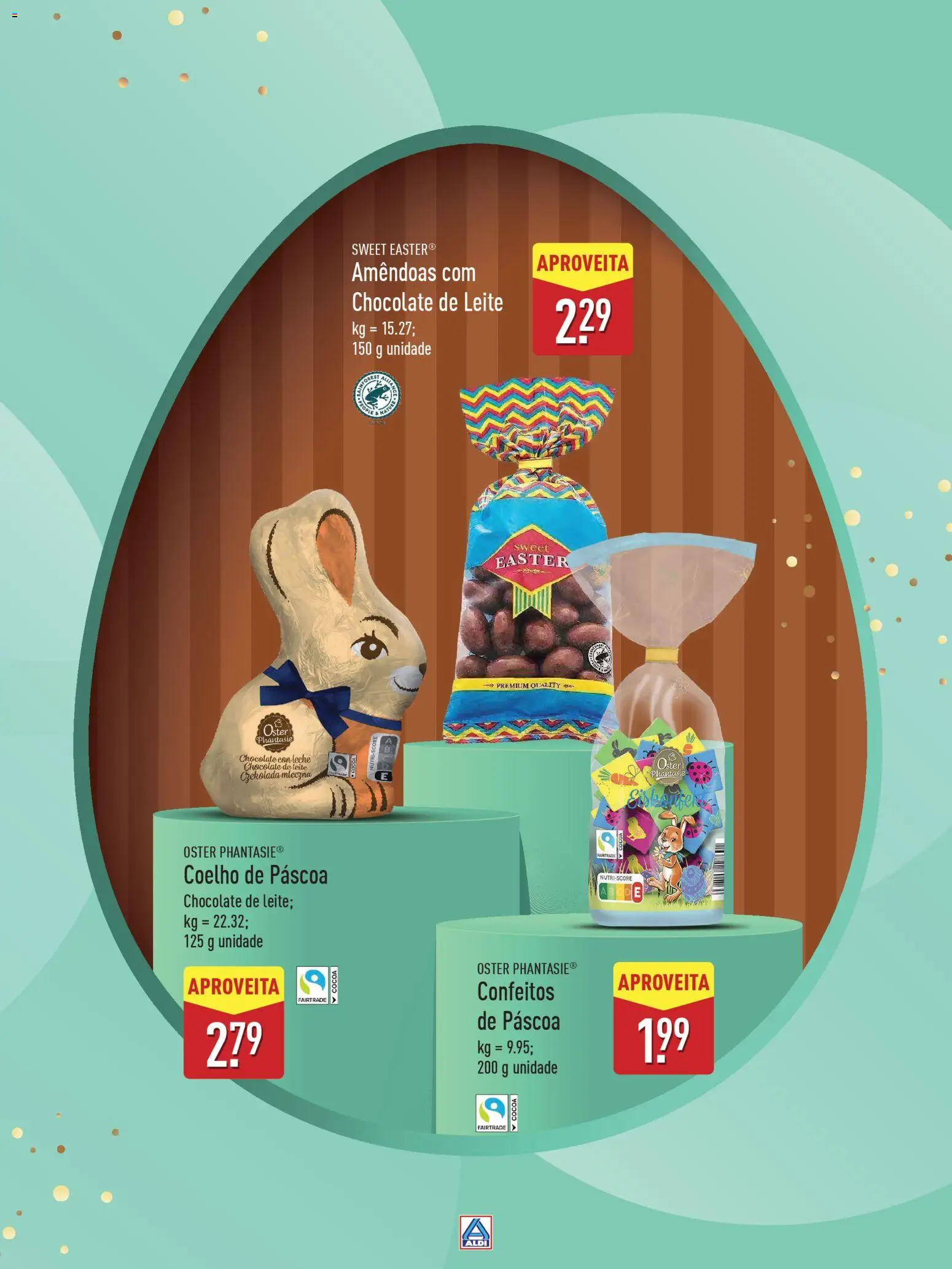 Aldi Especial Páscoa │ válido de 11.03.2026 | Página: 5 | Produtos: Amêndoas, Leite, Chocolate, Coelho