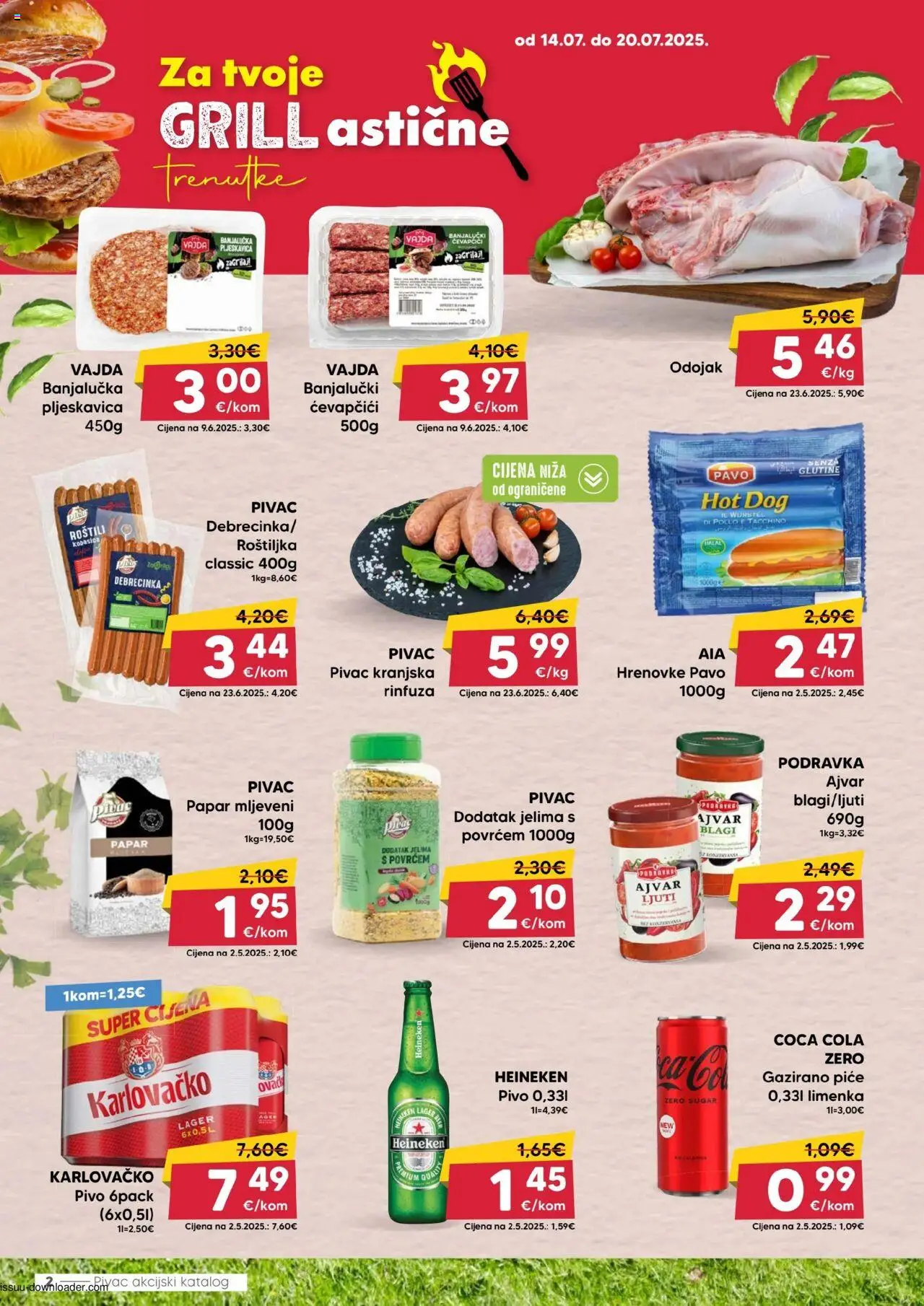 Pivac katalog | vrijedi od 14.07.2025 | Stranica: 2 | Proizvodi: Odojak, Hrenovke, Podravka, Pivo