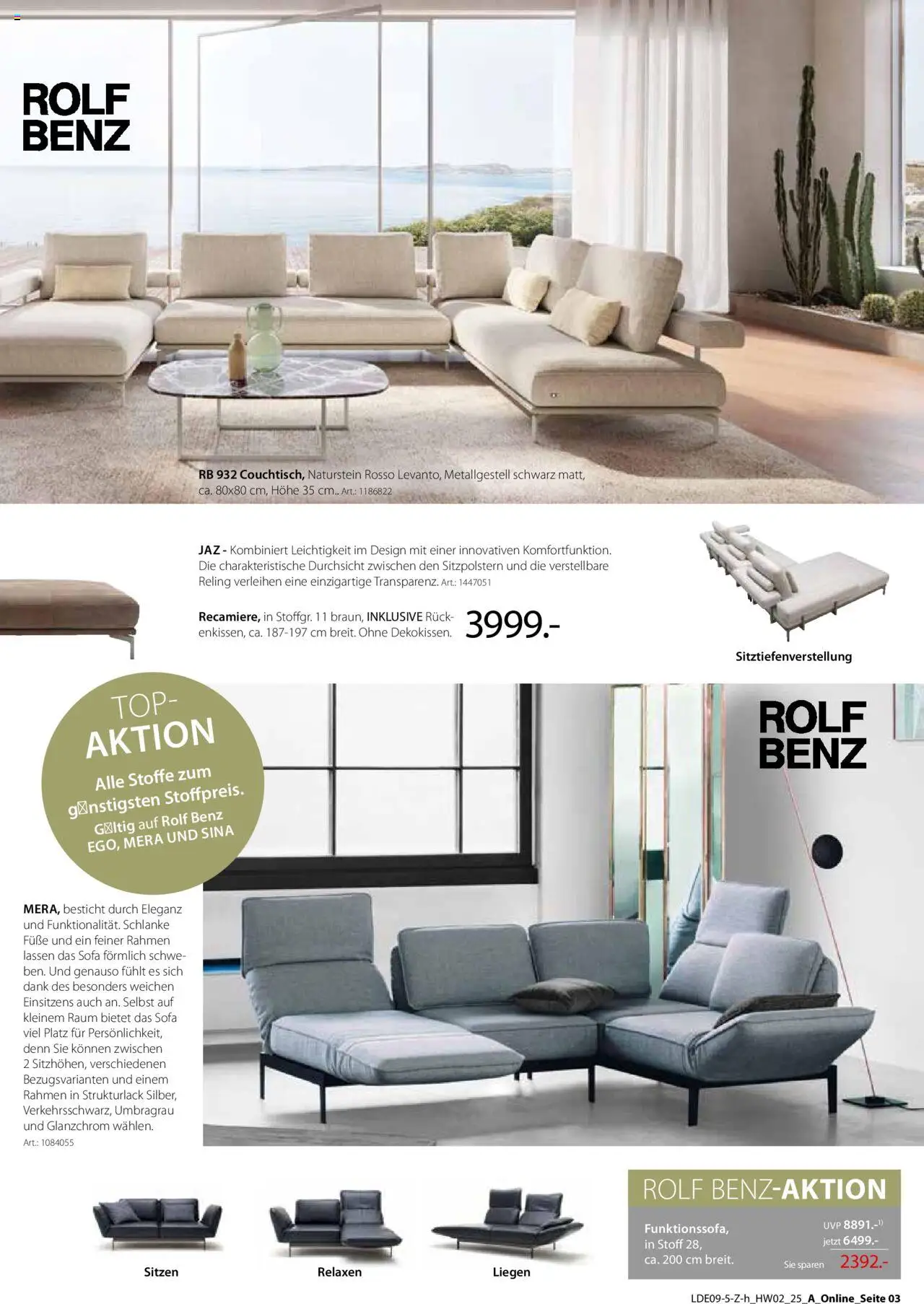 Zurbrüggen Hochwert – gültig ab 08.09.2025 | Seite: 5 | Produkte: Top, Sofa