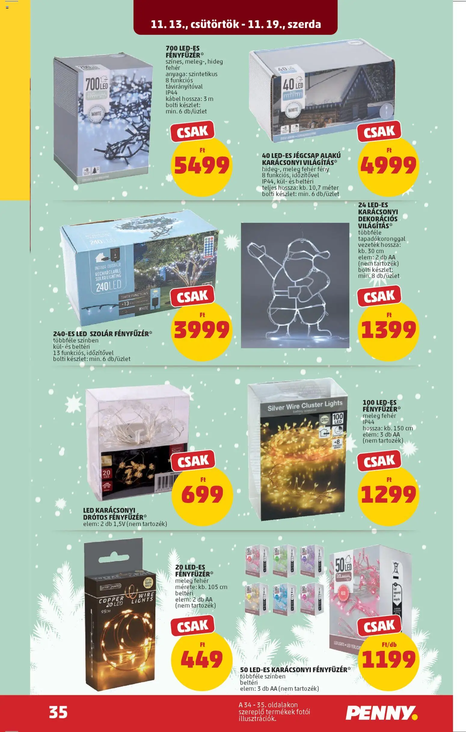 PENNY akciós ujság - amely érvényes a következő dátumtól: 13.11.2025 | Oldal: 39 | Termékek: Fényfüzér, Kábel
