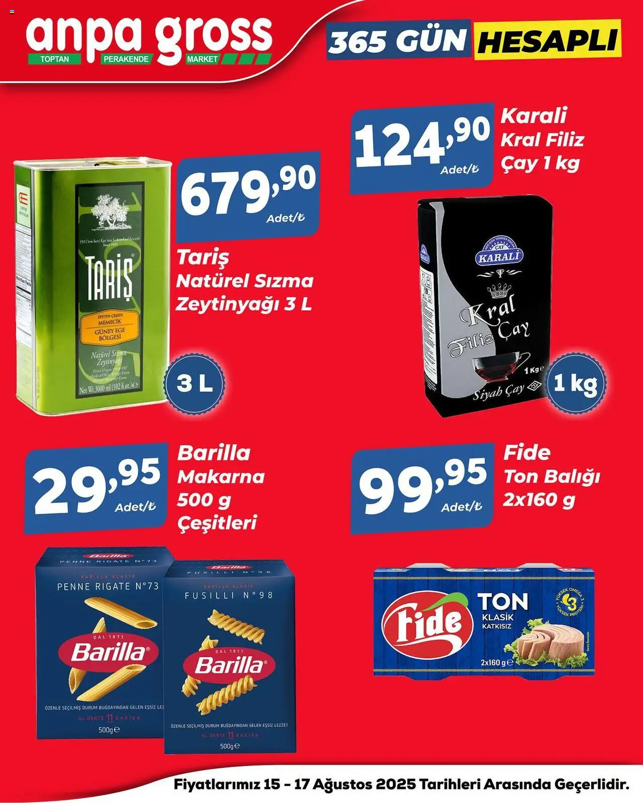 Anpa Gross Hafta Sonu Fırsatları  - 15.08.2025 tarihinden itibaren geçerlidir | Sayfa: 4 | Ürünler: Çay, Makarna, Zeytin, Nar