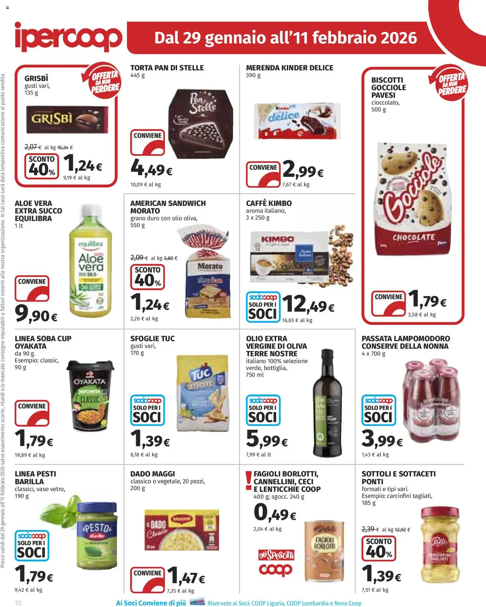Volantino Ipercoop del 29.01.2026 | Pagina: 10 | Prodotti: Caffè, Ceci, Torta, Aloe vera