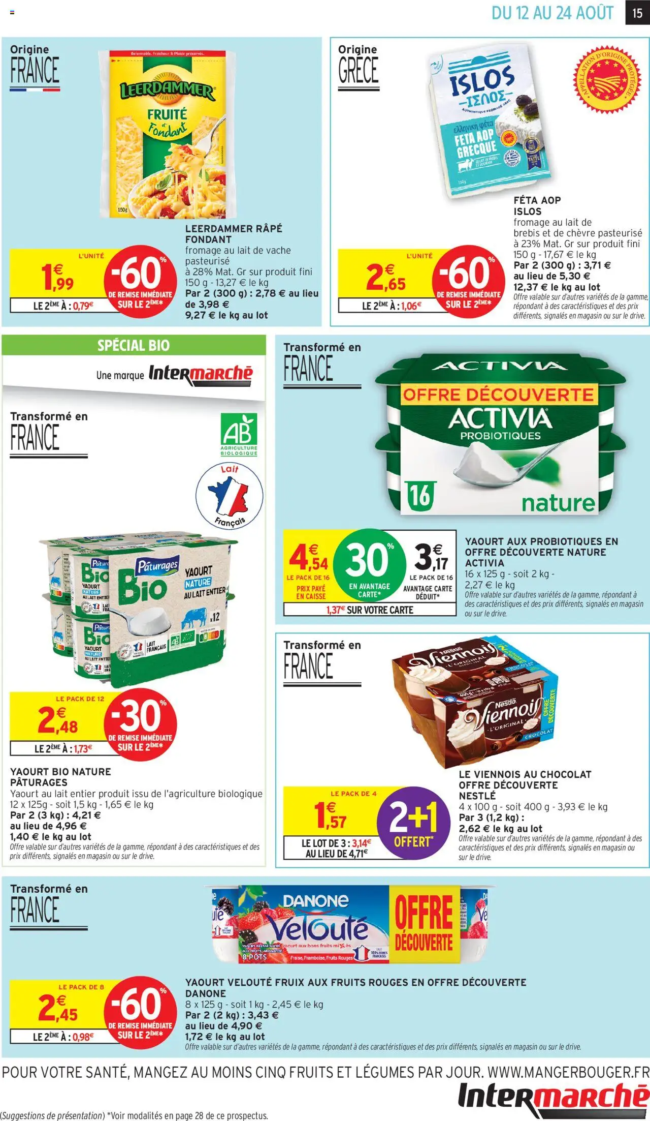  | Page: 15 | Produits: Lait, Fromage, Yaourt, Chocolat