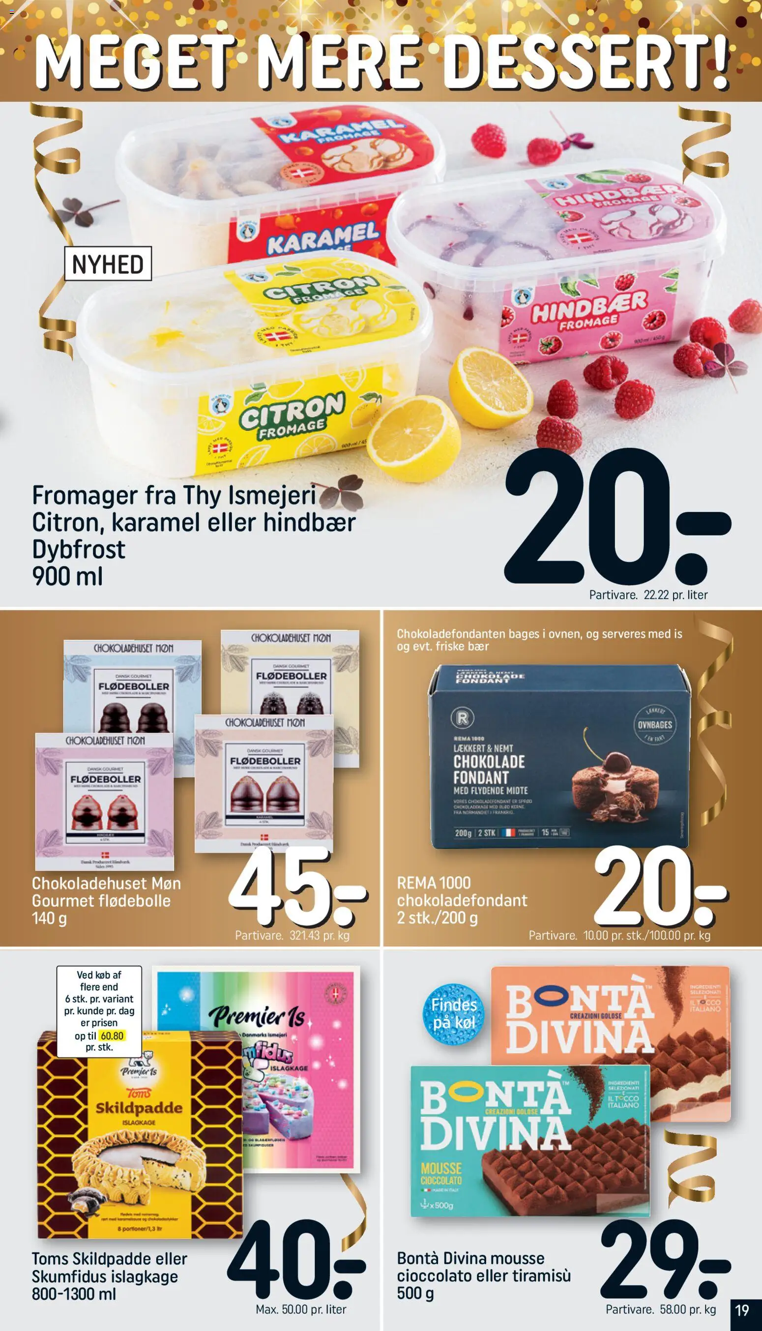 Rema 1000 tilbudsavis – gyldig fra 27.12.2025 | Side: 19 | Produkter: Chokolade, Flødeboller, Hindbær, Is