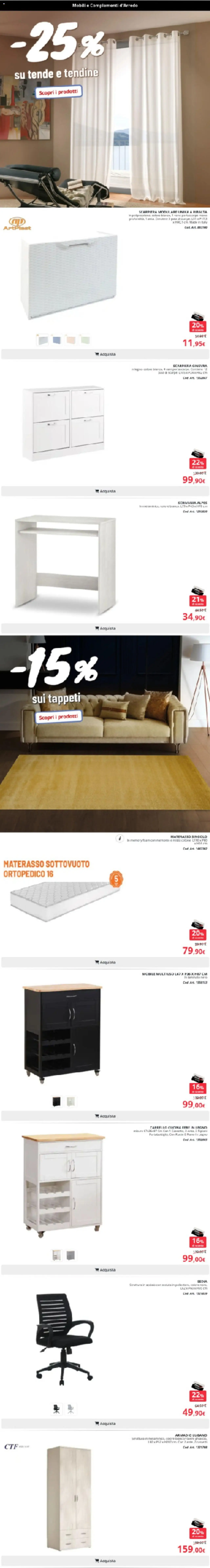Volantino Brico io del 06.09.2025 | Pagina: 13 | Prodotti: Mobile, Carrello, Materasso, Scrivania