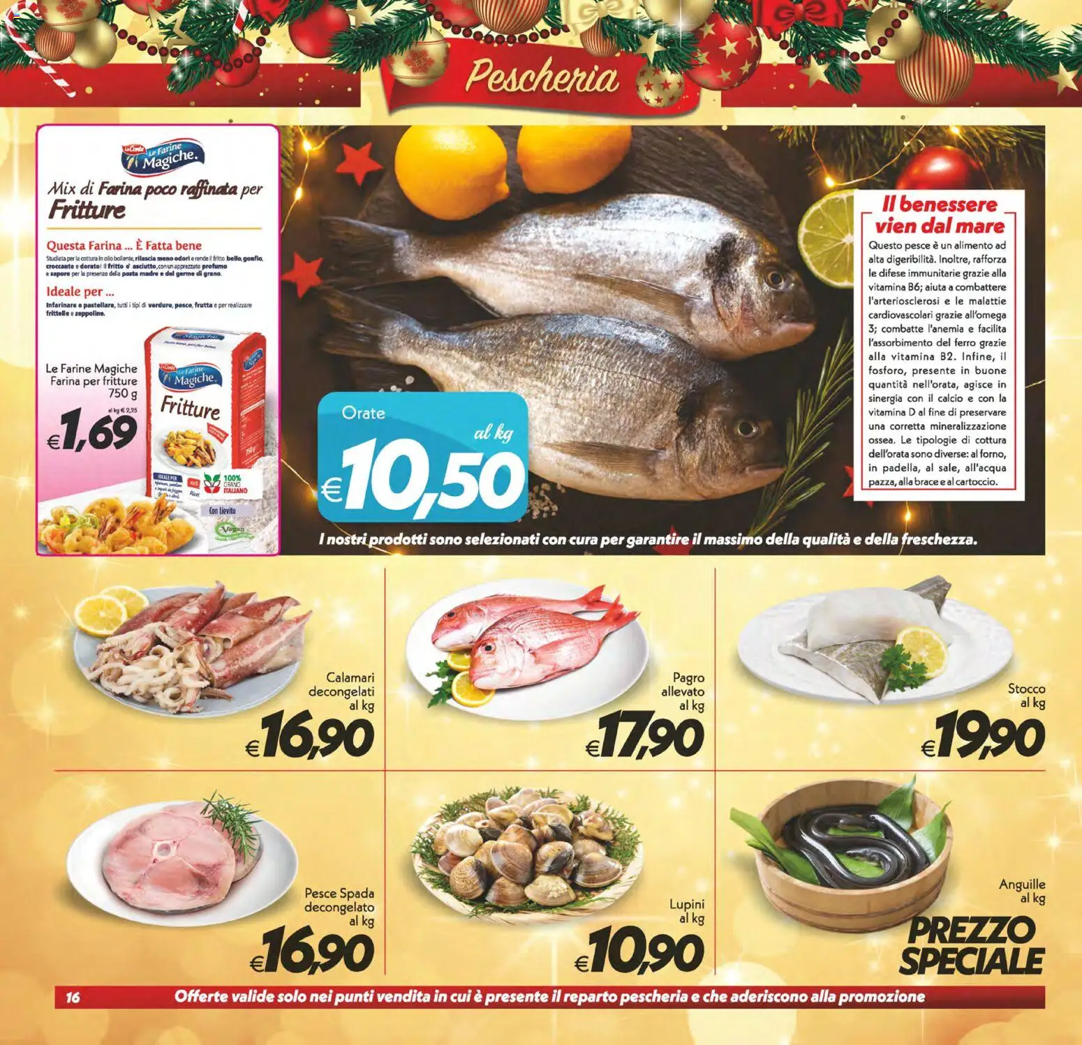 Volantino SuperConveniente del 16.12.2025 | Pagina: 16 | Prodotti: Pesce, Frutta, Pasta, Profumo