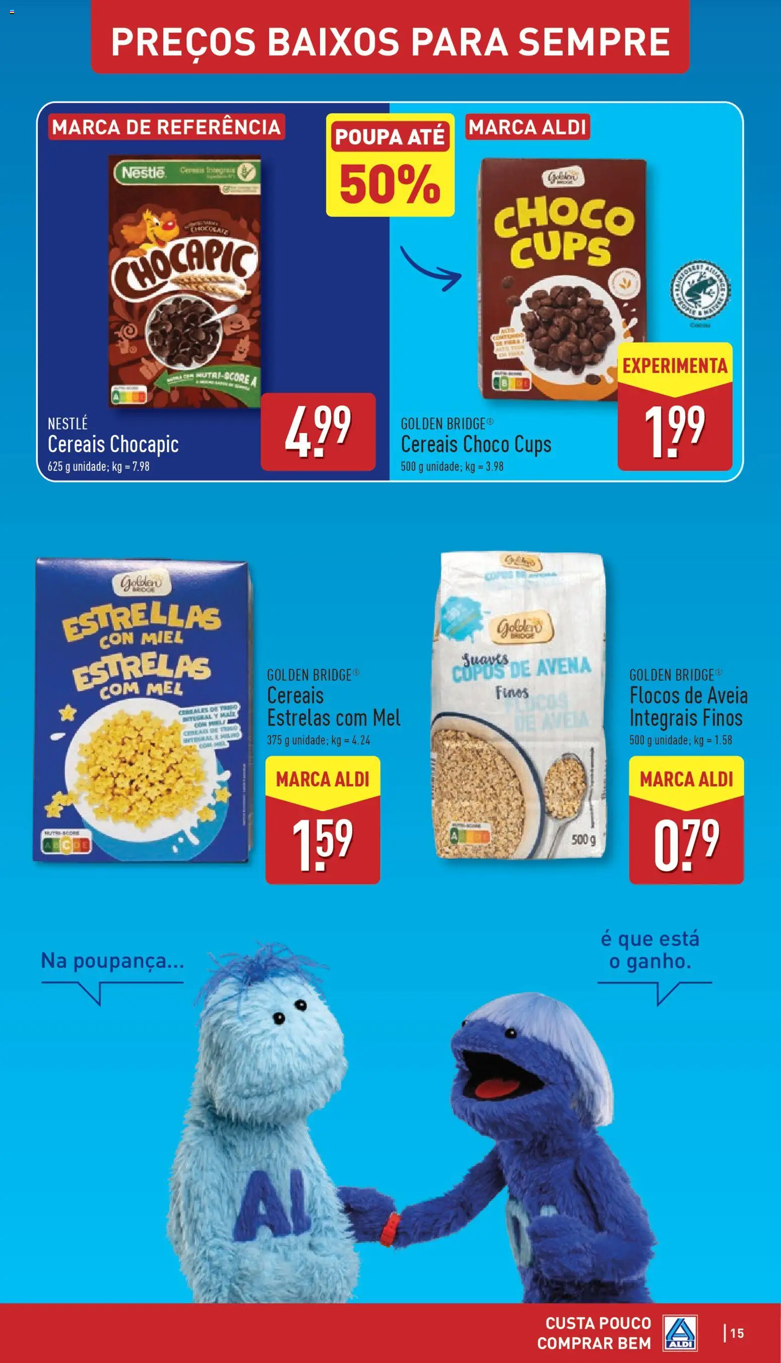 Aldi folheto │ válido de 05.01.2026 | Página: 15 | Produtos: Copos, Nestlé, Cereais, Flocos