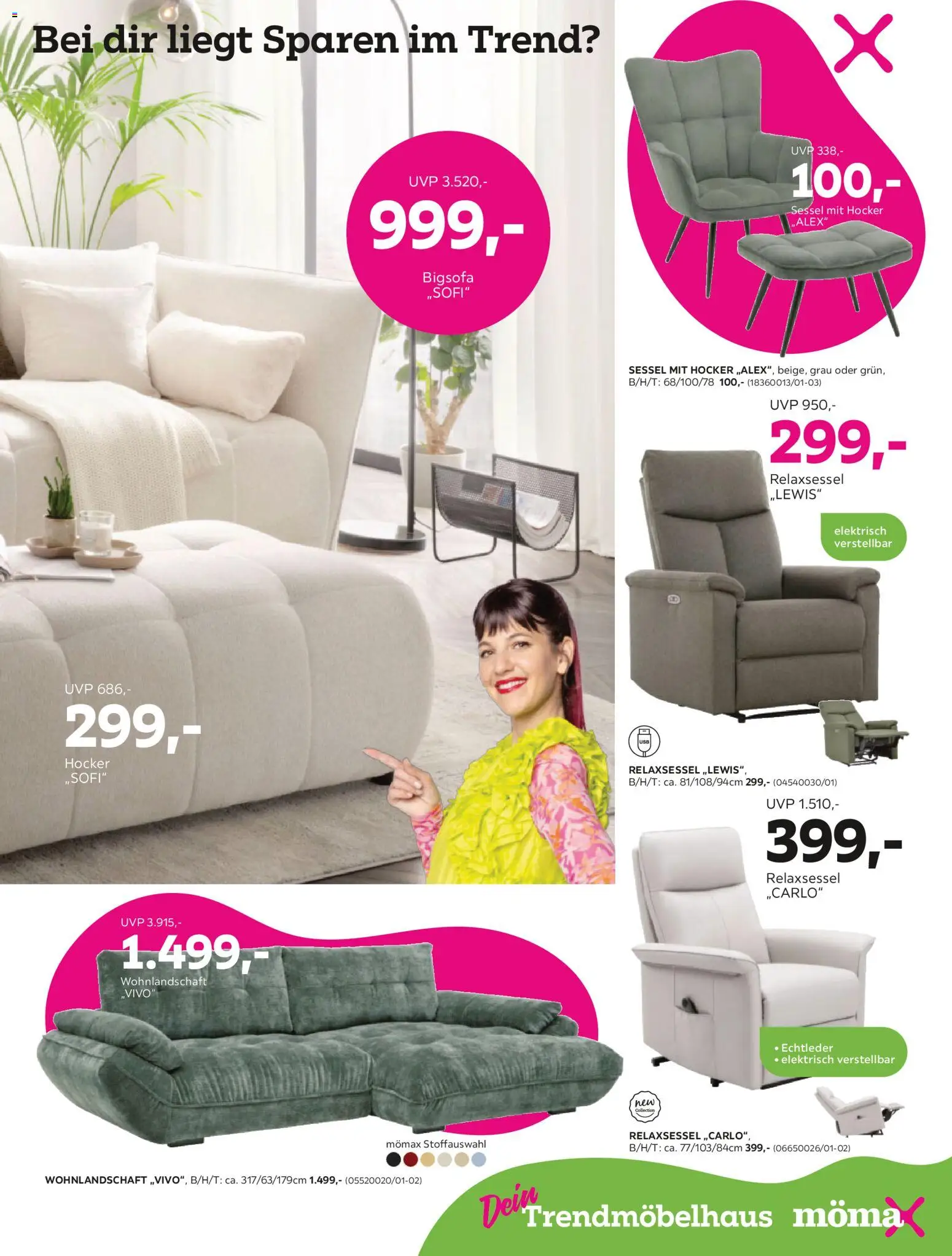 Mömax Prospekt 	 – gültig ab 23.02.2026 | Seite: 3 | Produkte: Vivo, Bigsofa, Hocker, Sessel