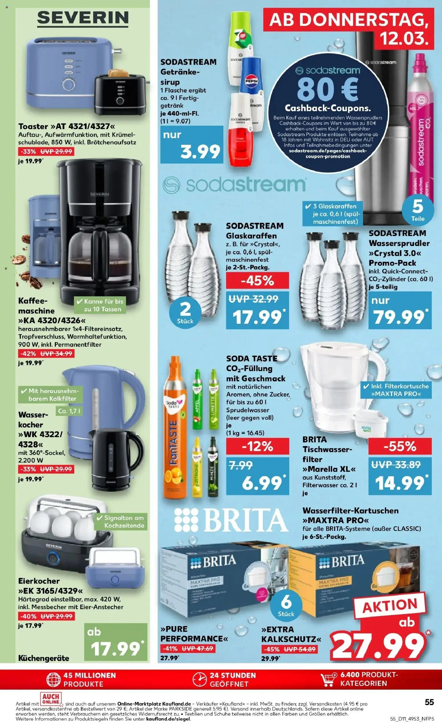 Kaufland Prospekt Monschau	 – gültig ab 12.03.2026 | Seite: 55 | Produkte: Wasserkocher, Toaster, Kocher, Sodastream
