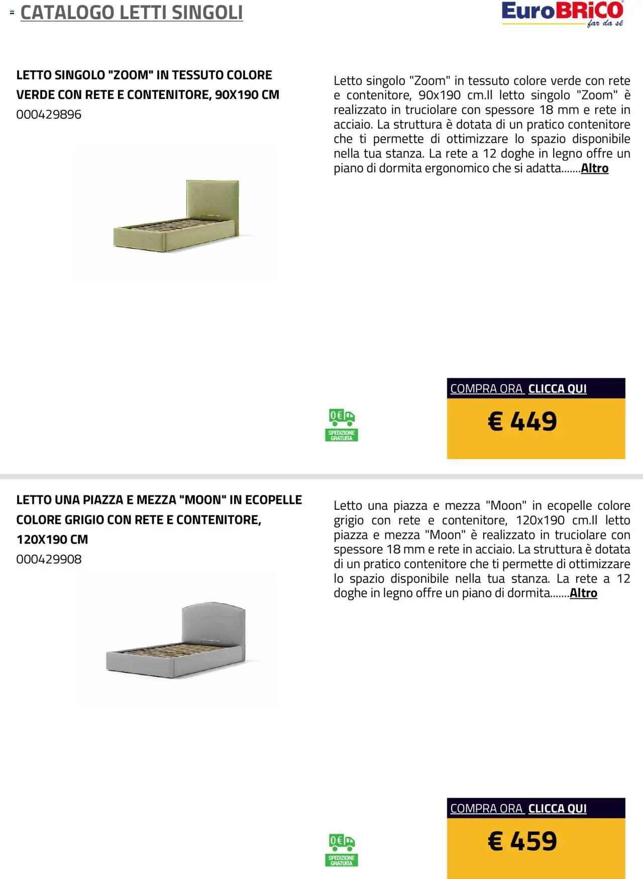 Volantino Eurobrico del 23.07.2025 | Pagina: 34 | Prodotti: Contenitore, Letto