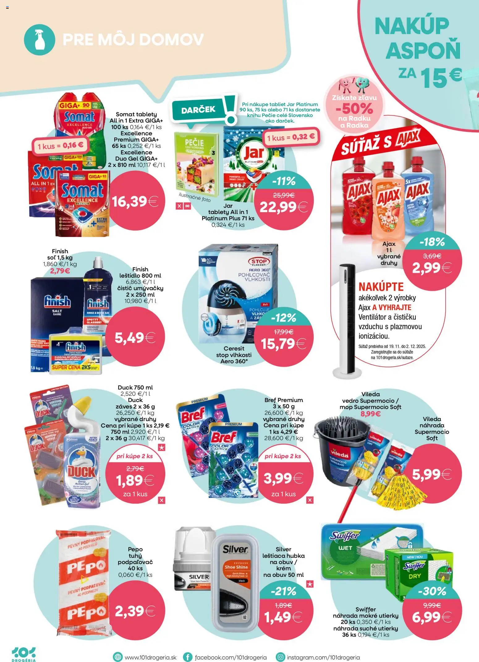 Nové 101 drogerie akcie – leták je platný od 19.11.2025 | Strana: 10 | Produkty: Ventilátor, Hubka, Krém, Jar