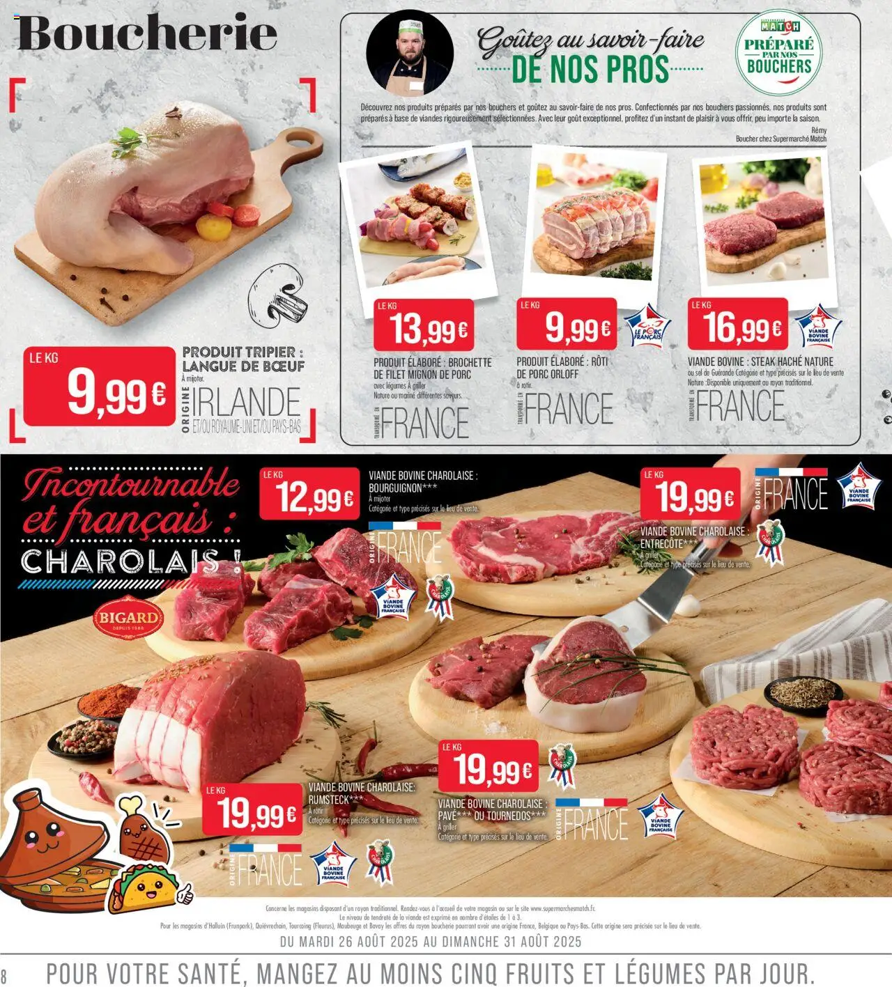  | Page: 8 | Produits: Viande, Filet mignon, Tournedos, Rumsteck