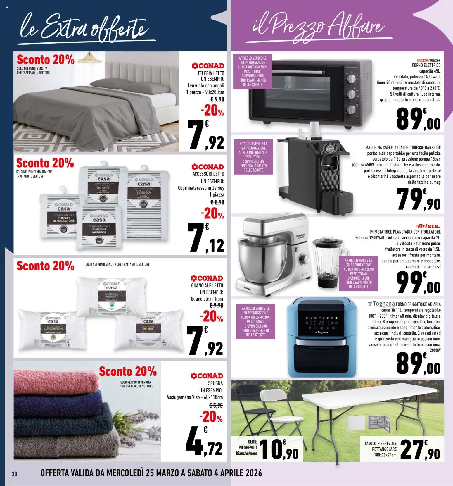 Volantino Conad del 25.03.2026 | Pagina: 30 | Prodotti: Olio, Tazzina, Vassoio, Forno elettrico