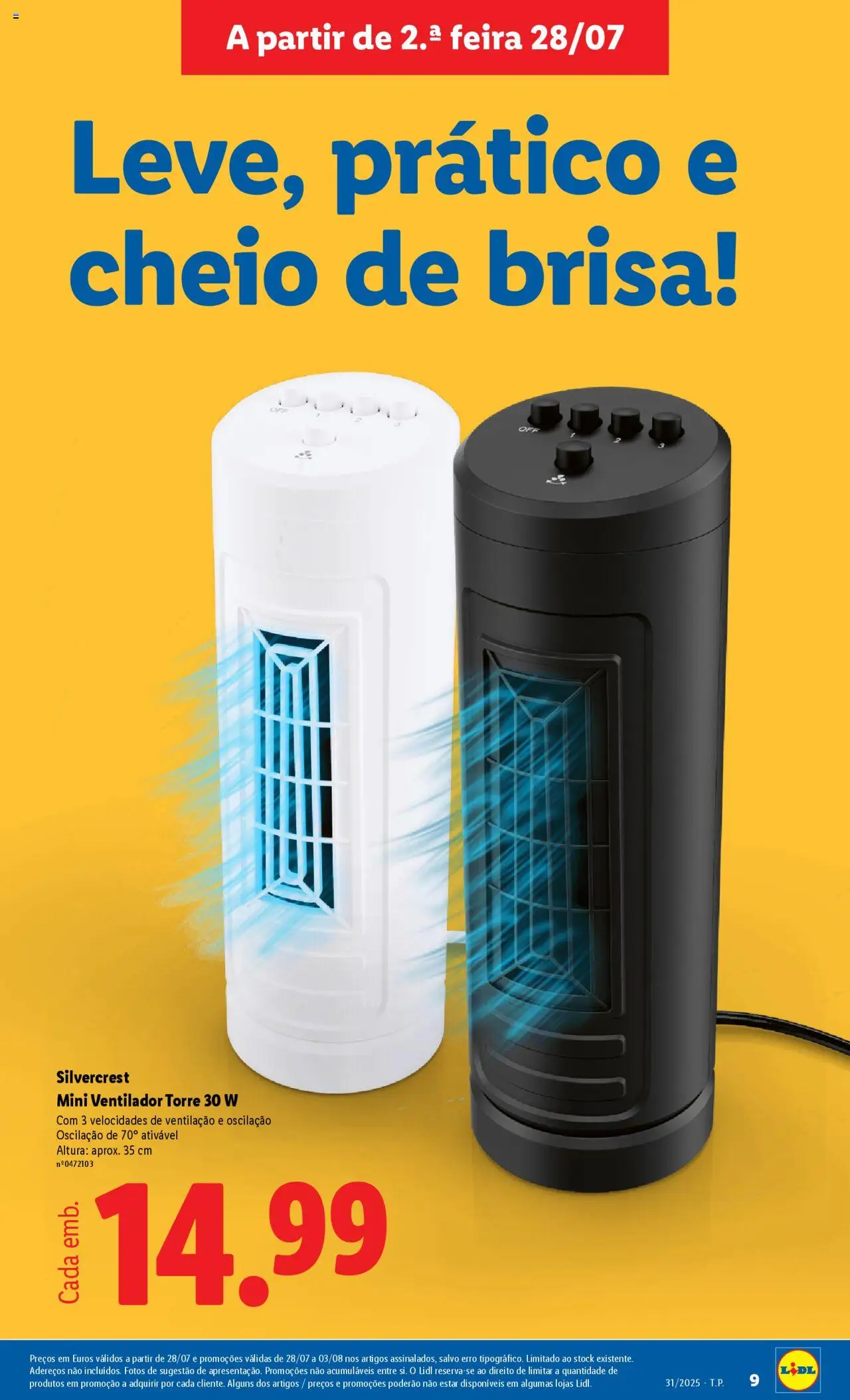 Lidl Novidades │ válido de 28.07.2025 | Página: 9 | Produtos: Ventilador