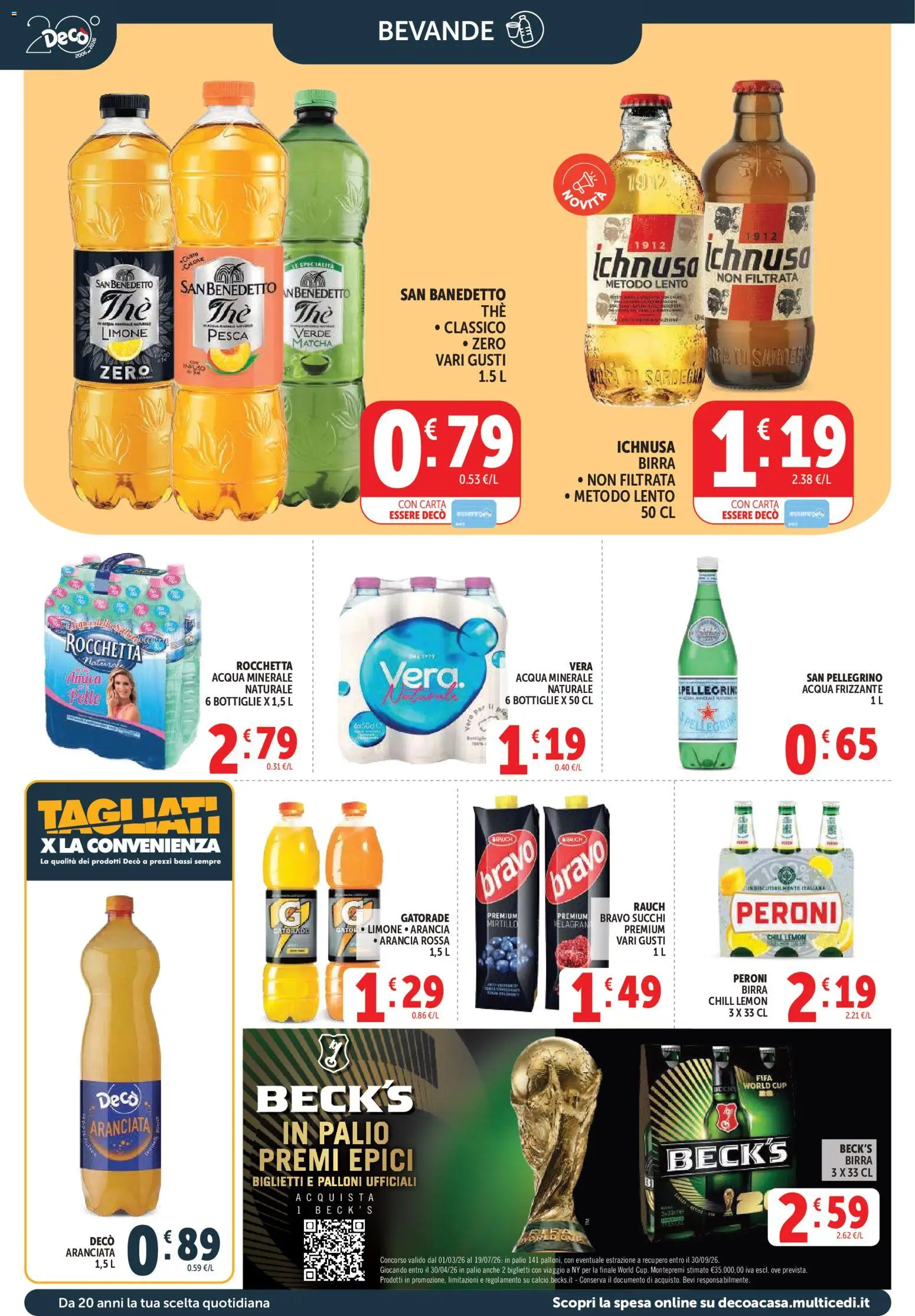 Volantino Decò del 27.03.2026 | Pagina: 24 | Prodotti: Birra, Acqua, Pesca, Arancia