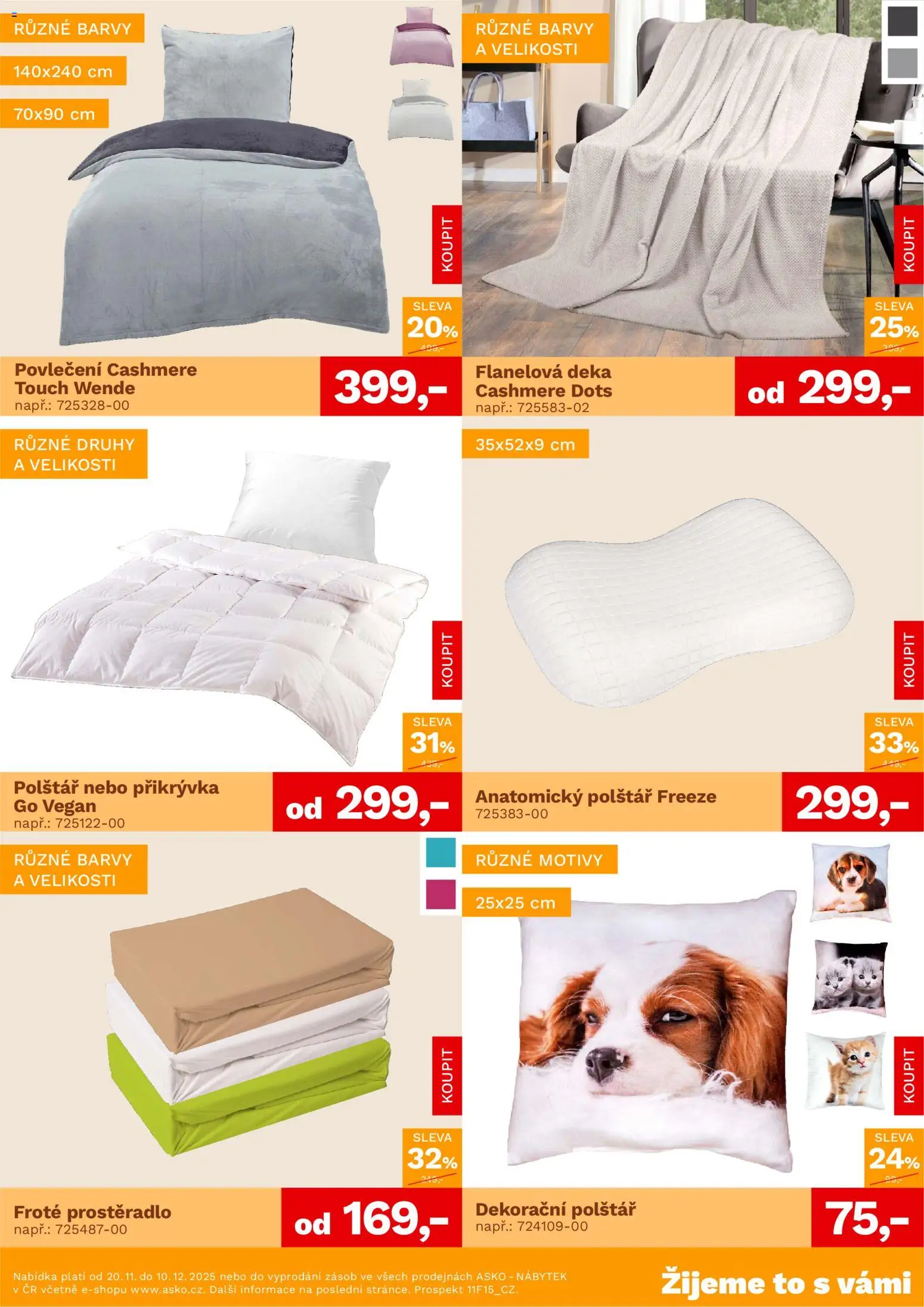 ASKO nábytek leták - Bytové doplňky za skvělé ceny od 20.11.2025 | Strana: 3 | Produkty: Povlečení, Nábytek, Přikrývka, Prostěradlo