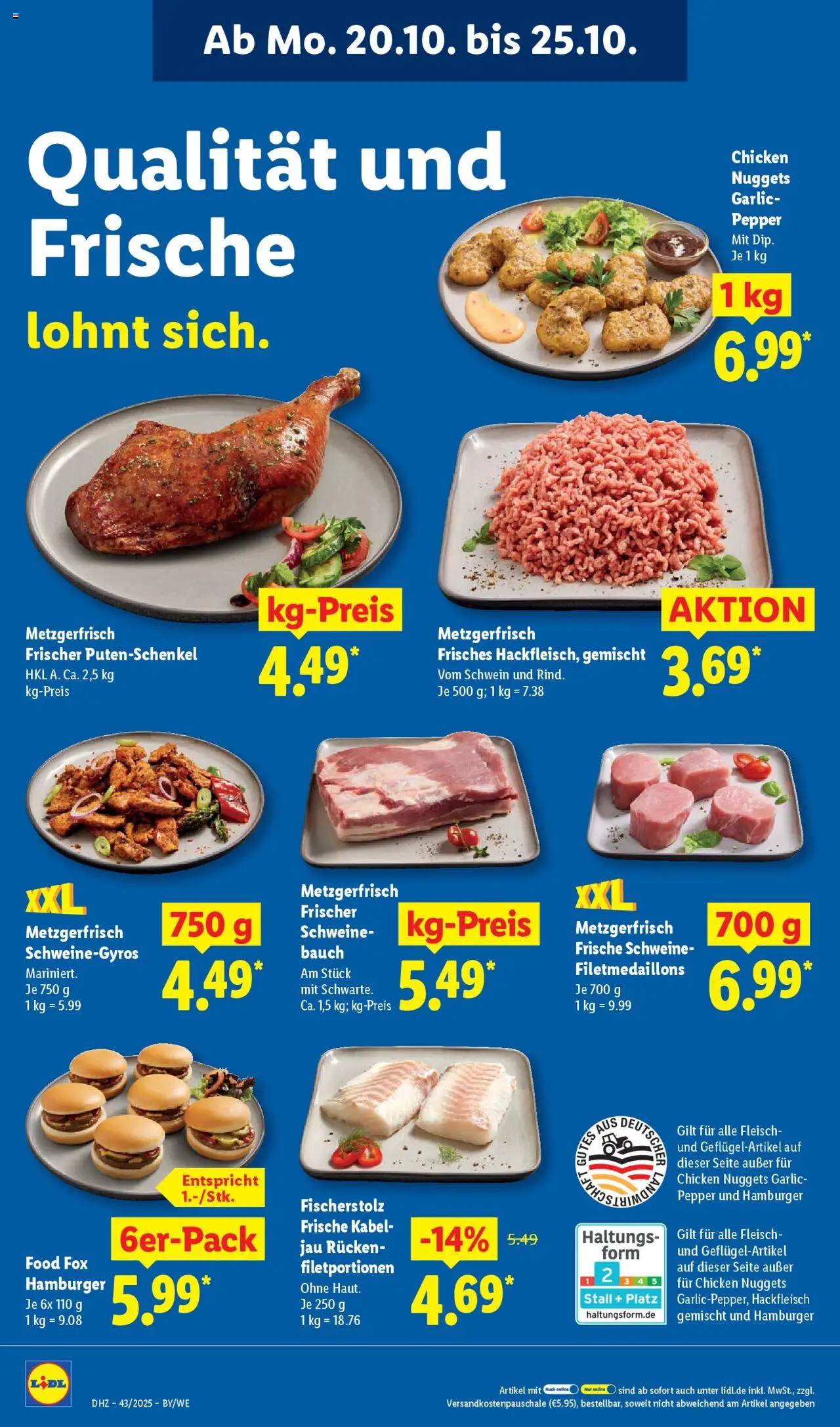 Lidl Prospekt Uffenheim – gültig ab 20.10.2025 | Seite: 8 | Produkte: Kabel, Fleisch, Hackfleisch