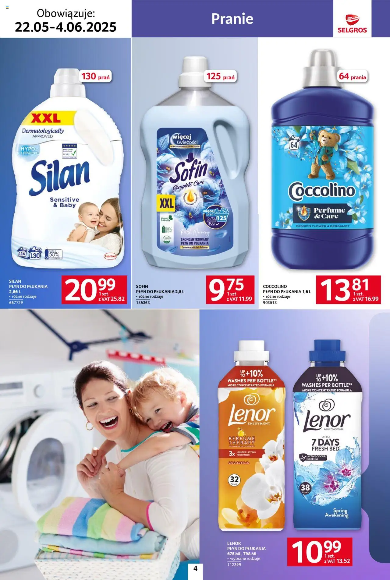 Selgros cash&carry Gazetka - Sprzątanie od 22.05.2025 | Strona: 4 | Produkty: Coccolino, Zapach, Lenor płyn do płukania