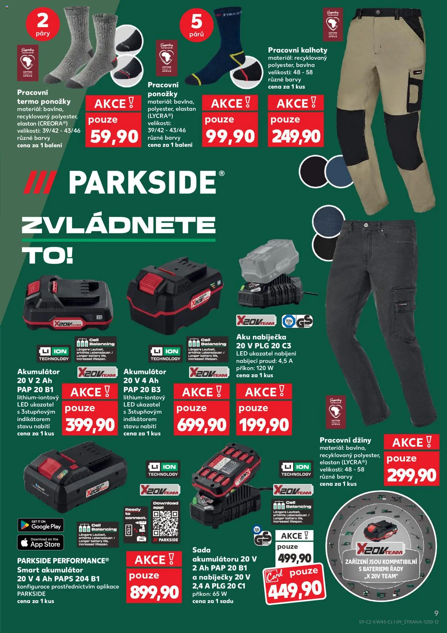 Kaufland leták - Kolín od 05.11.2025 | Strana: 9 | Produkty: Kalhoty, Ponožky, Parkside, Barvy