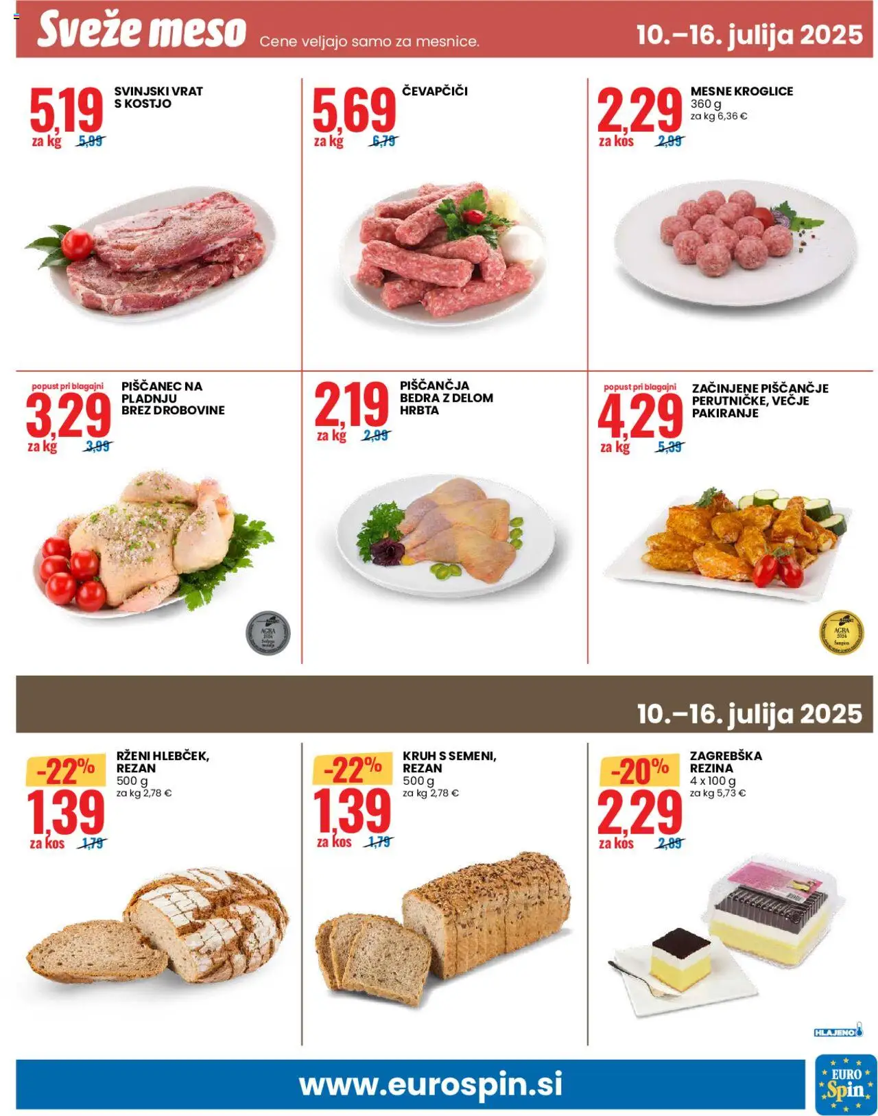 Eurospin - Kranj │ velja od 10.07.2025 | Stran: 13 | Izdelki: Čevapčiči, Kos, Kruh