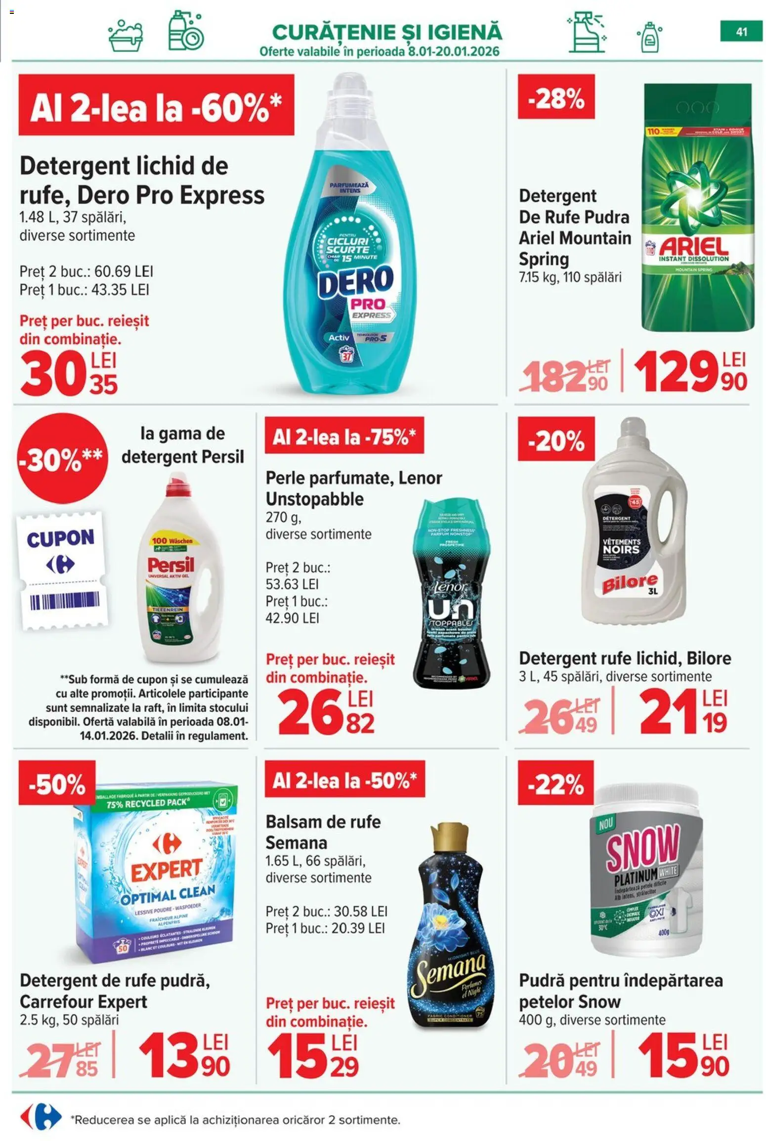 Noul catalog Carrefour – valabil de la 08.01.2026 | Pagină: 41 | Produse: Akrilik boya, Parfum, Pudră, Balsam de rufe