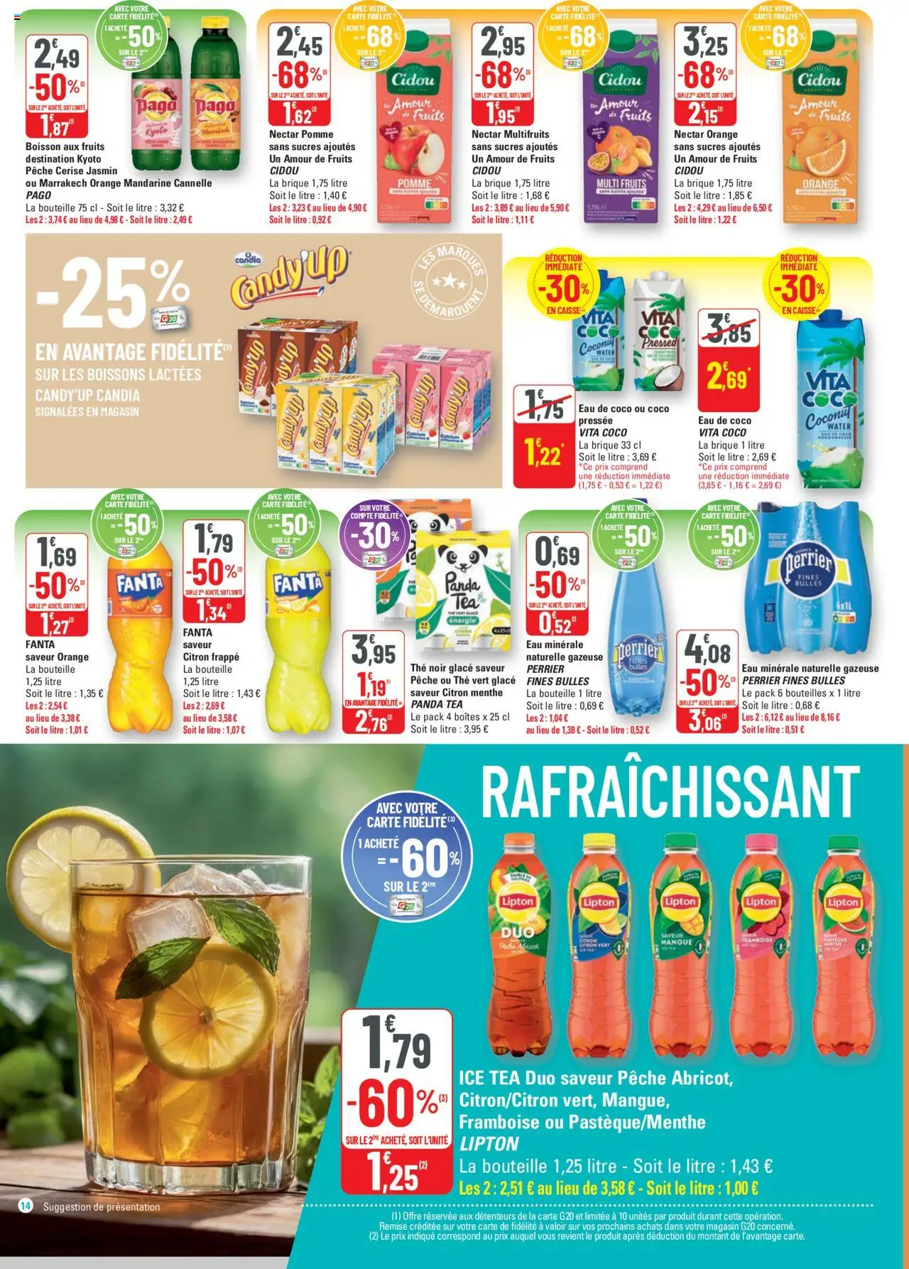 {H1} | Page: 14 | Produits: Citron, Cannelle, Eau minérale naturelle, Thé