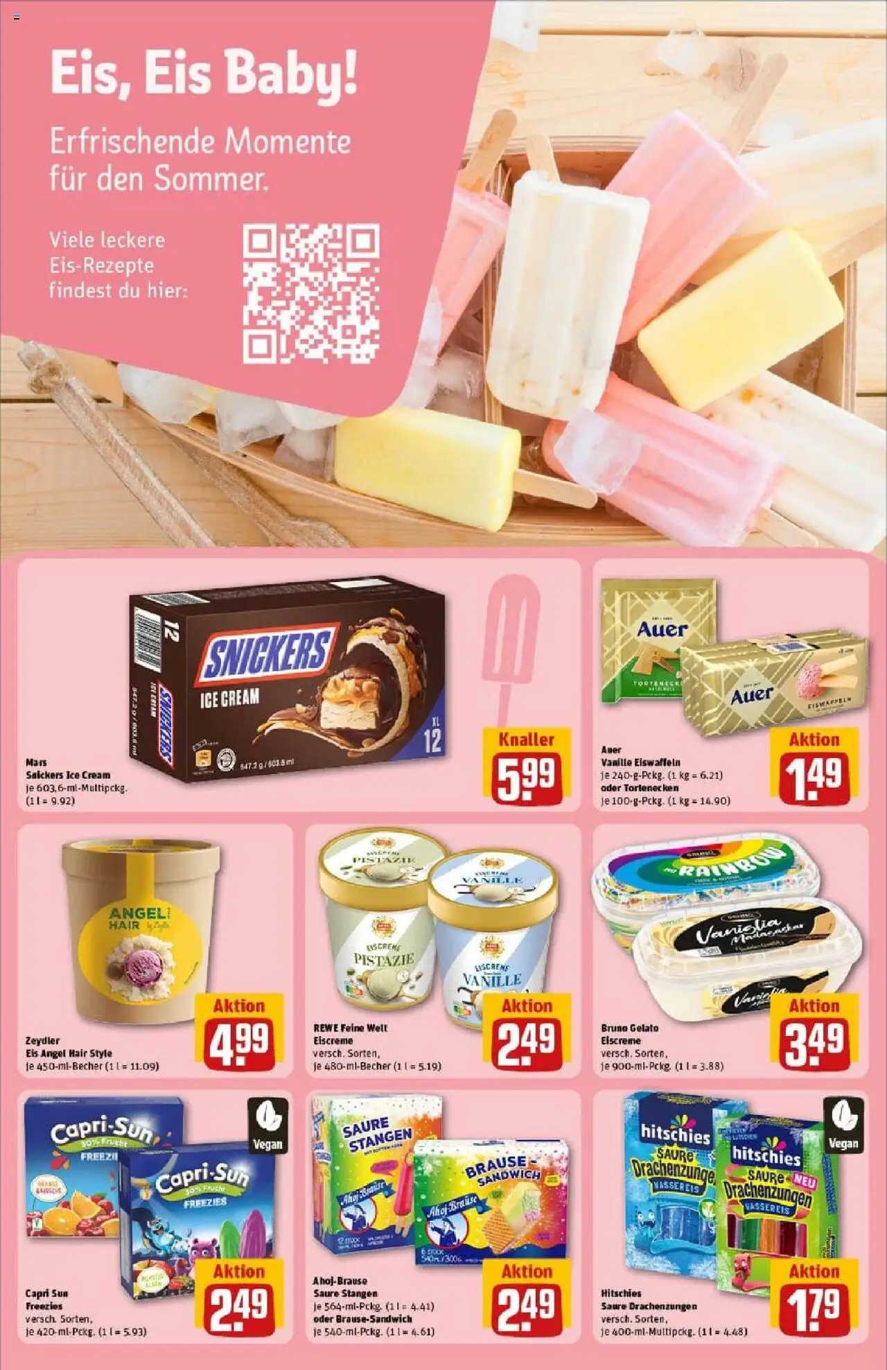 Rewe prospekt Michelstadt	 - gültig ab dem 13.07.2025 | Seite: 22 | Produkte: Eiscreme, Snickers, Mars, Eis