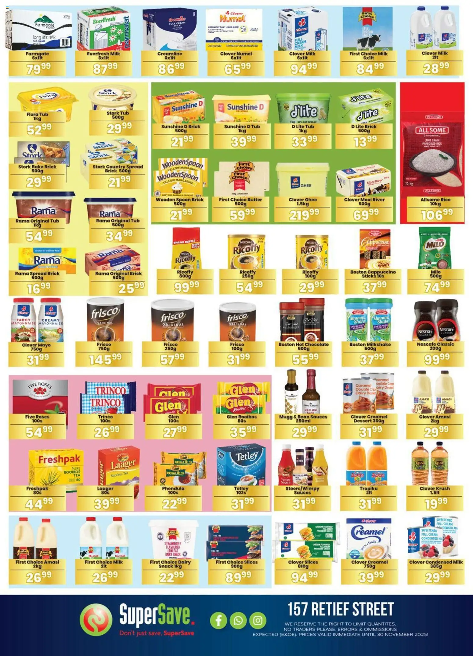 New Super Save catalogue – valid from 15.11.2025 | Page: 5 | Products: Chocolate, Margarine, Rice, Chilli