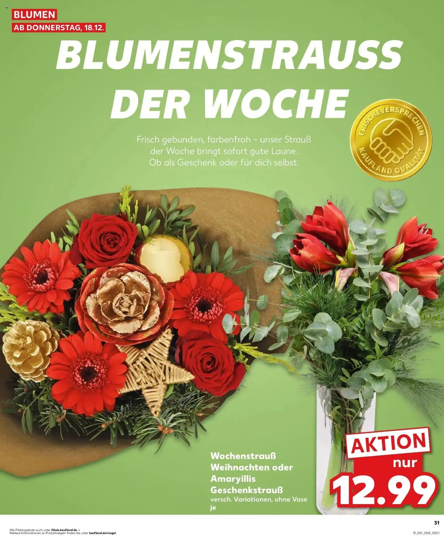 Kaufland prospekt Wülfrath	 – gültig ab 22.12.2025 | Seite: 31 | Produkte: Blumen, Vase