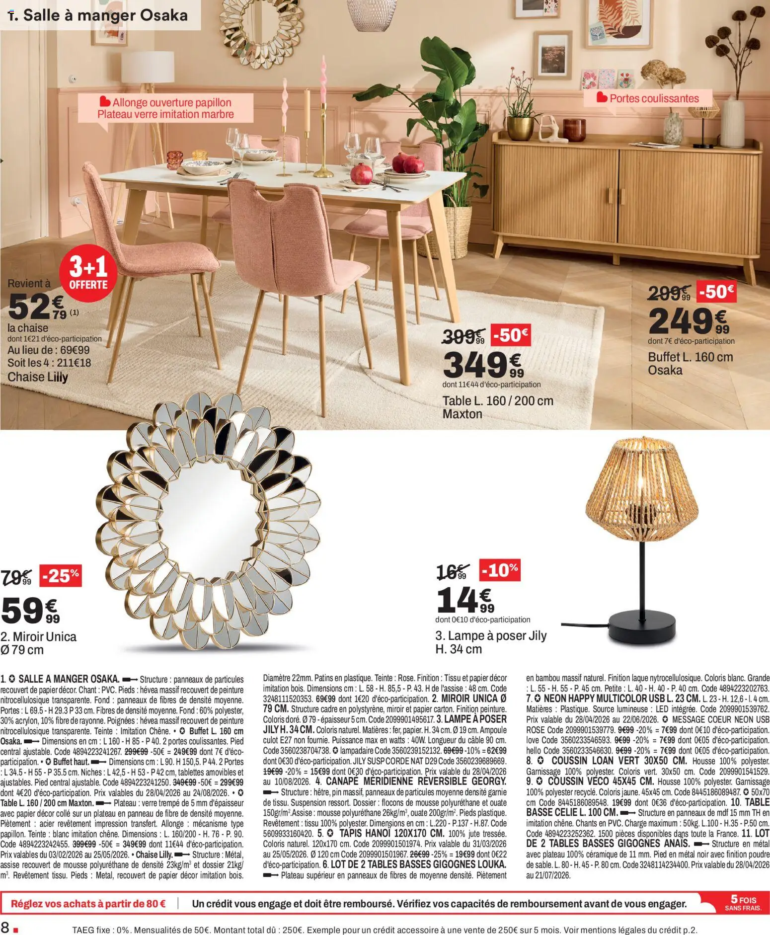 {H1} | Page: 8 | Produits: Poudre, Poignées, Table, Miroir