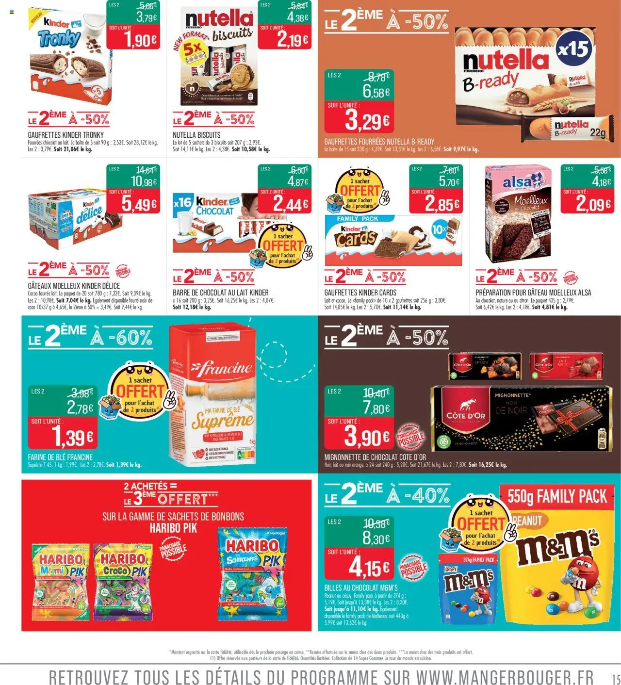  | Page: 15 | Produits: Lait, Chocolat, M&M's peanut, Noix