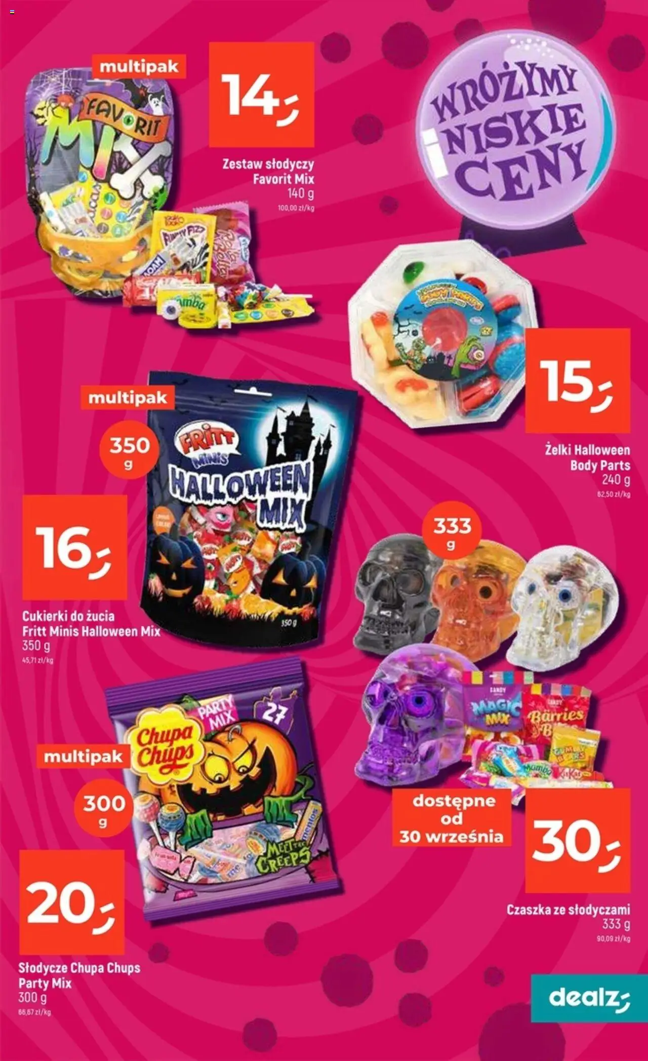 Dealz Gazetka - Upiornie niskie ceny od 11.09.2025 | Strona: 17 | Produkty: Słodycze, Żelki, Body, Cukierki
