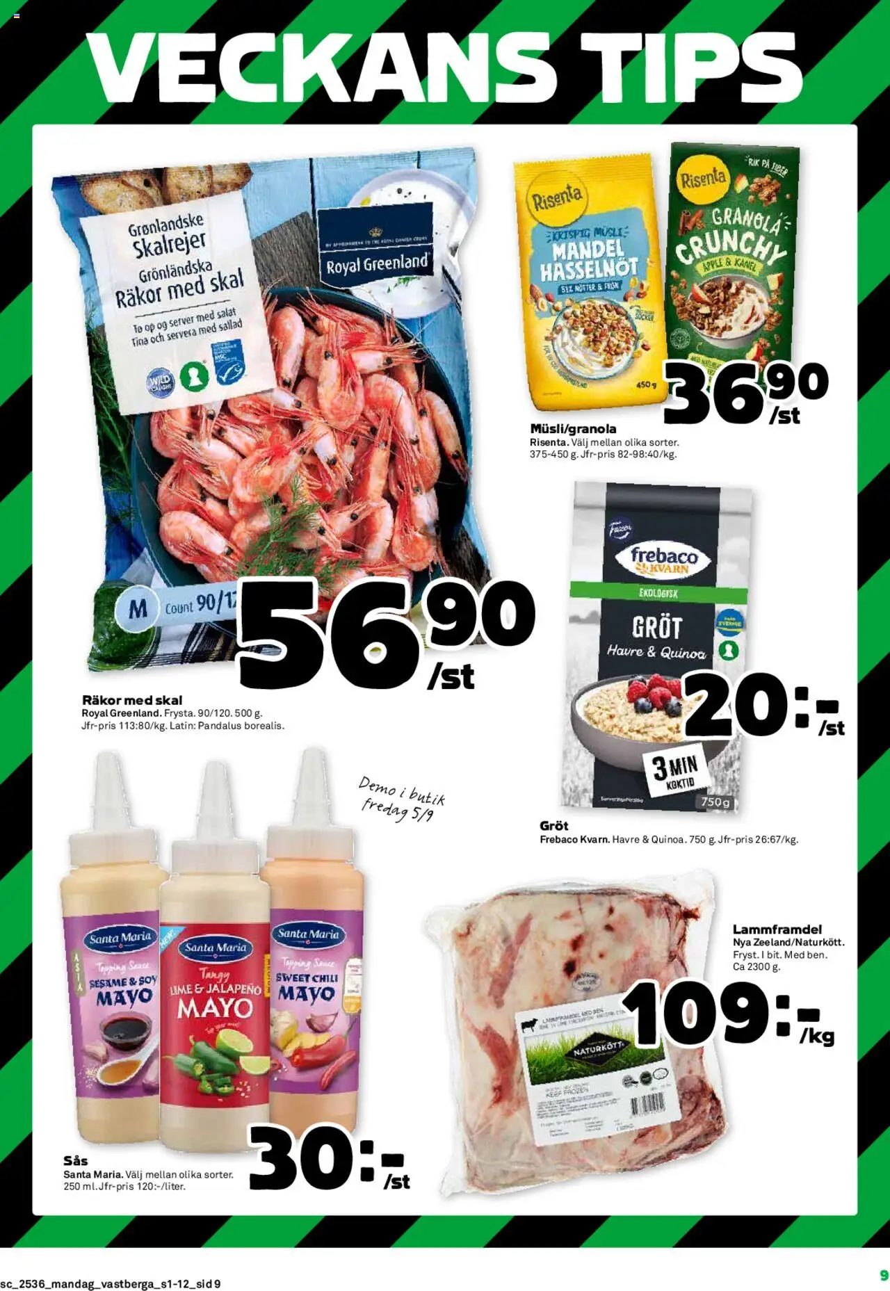 Coop Forum reklamblad aktuell från 01.09.2025 | Sida: 9 | Produkter: Kvarn, Chili, Granola, Nötter