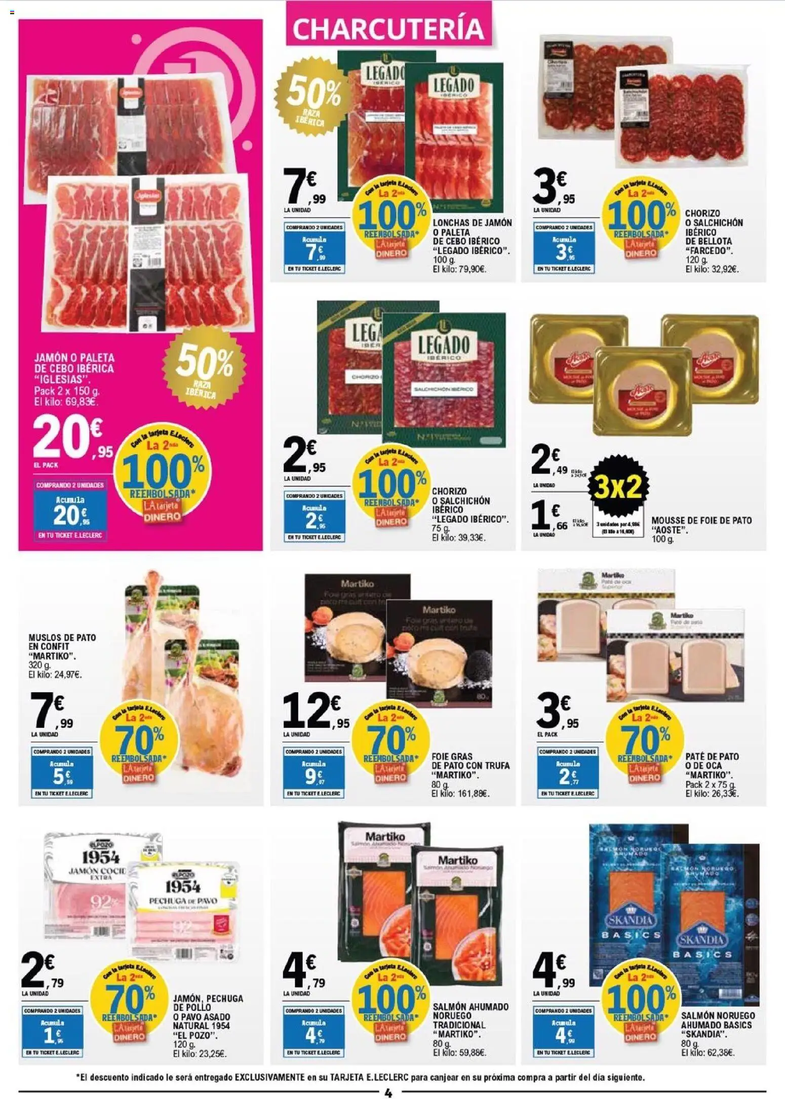 E.Leclerc folleto │ válido desde el 10.12.2025 | Página: 4 | Productos: Mousse, Jamón, Paté, Salmón ahumado