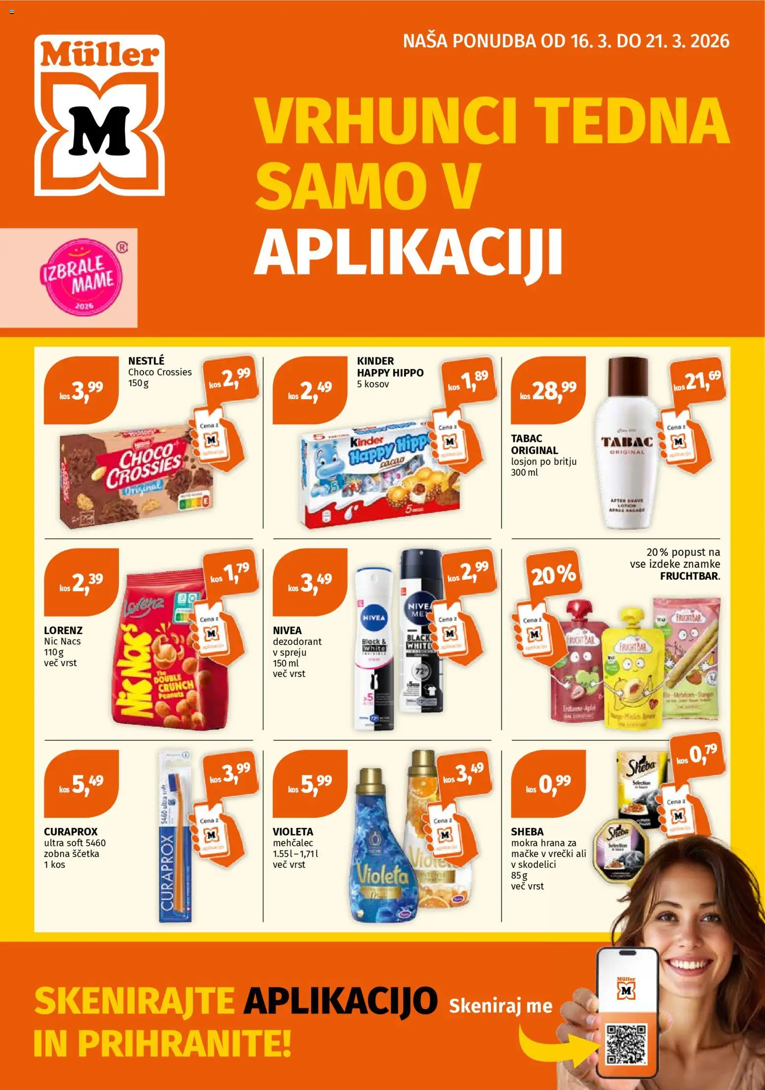 Novi Müller katalog ponudbe – veljaven od 16.03.2026 | Stran: 1 | Izdelki: Hrana za mačke, Mehčalec, Deodorant, Zobna scetka