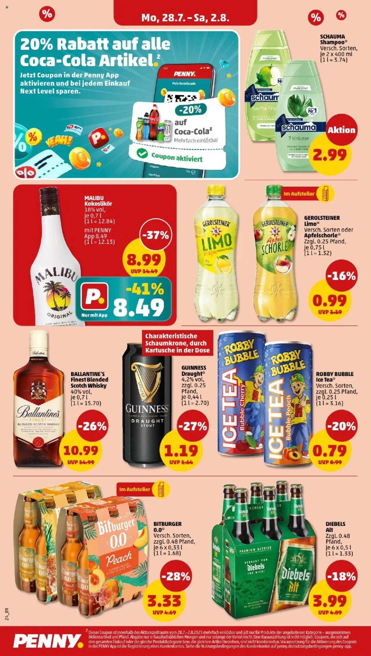 Penny - Nordrhein - Westfalen - gültig ab dem 28.07.2025 | Seite: 20 | Produkte: Whisky, Shampoo, Zitrone, Diebels