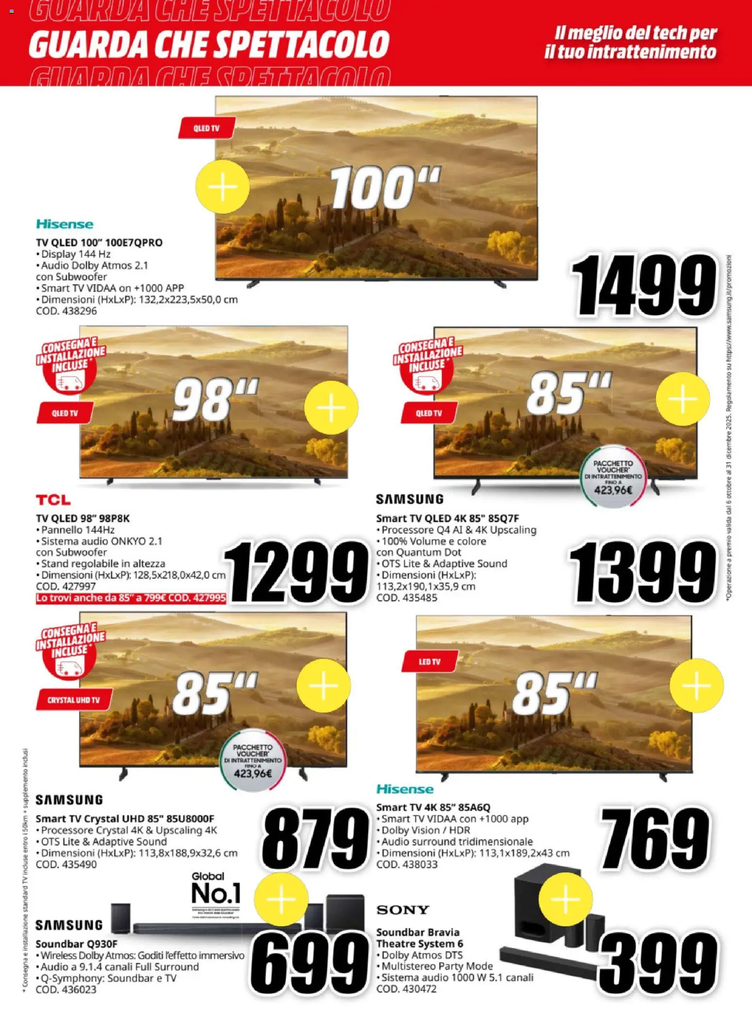 Volantino Media World del 20.11.2025 | Pagina: 2 | Prodotti: Soundbar, TV, Audio, Samsung