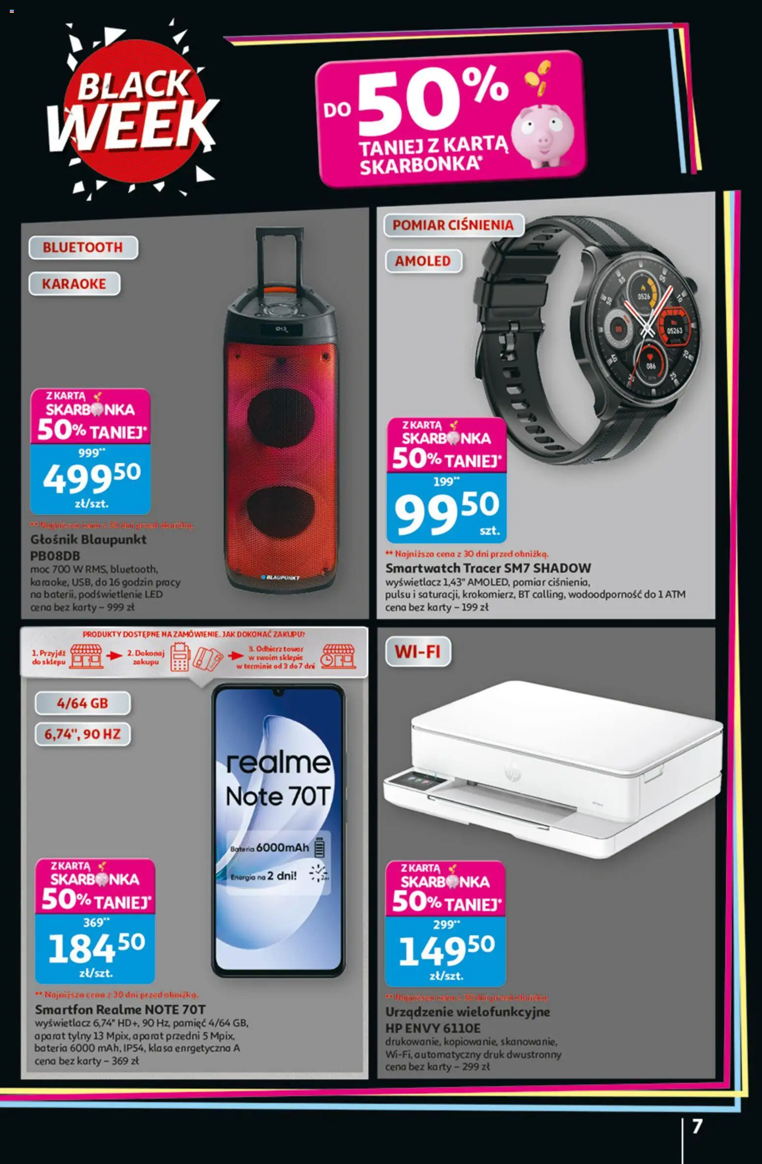 Auchan Black Friday od 20.11.2025 | Strona: 7 | Produkty: Karta, Smartfon, Smartwatch, Bateria