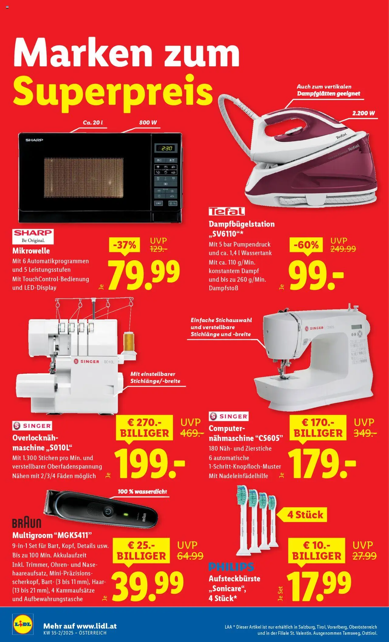 Lidl Flugblatt - Altenmarkt im Pongau, St. Johann im Pongau, Zell am See gültig ab 28.08.2025 | Seite: 22 | Produkte: Computer, Mikrowelle, Nähmaschine