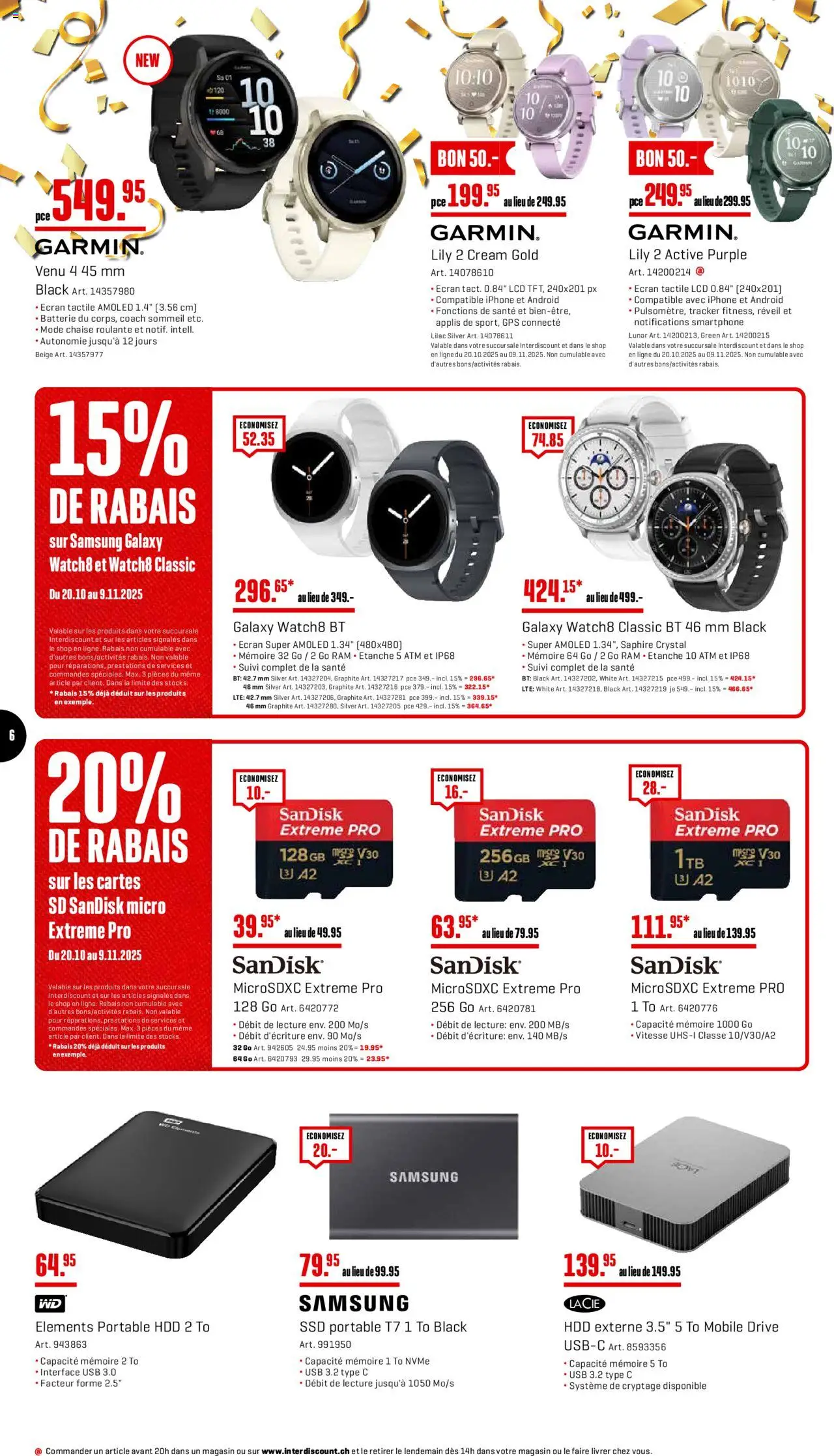 Interdiscount Aktionen FR – gültig ab 20.10.2025 | Seite: 6 | Produkte: Batterie, Smartphone, Samsung, Iphone