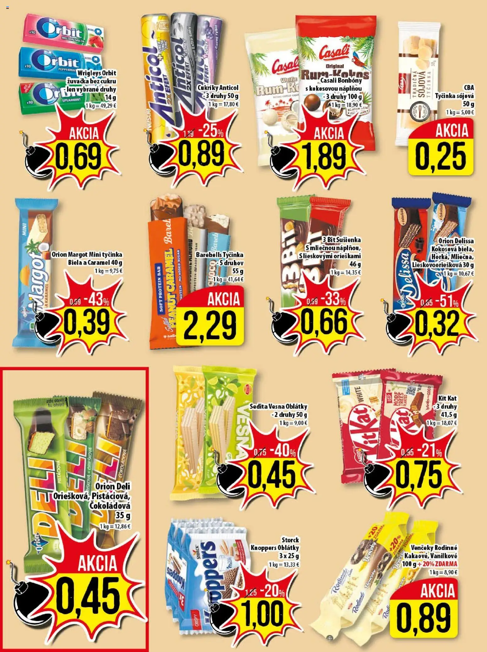 Nové Klas akcie – leták je platný od 02.03.2026 | Strana: 13 | Produkty: Protein, Cukríky