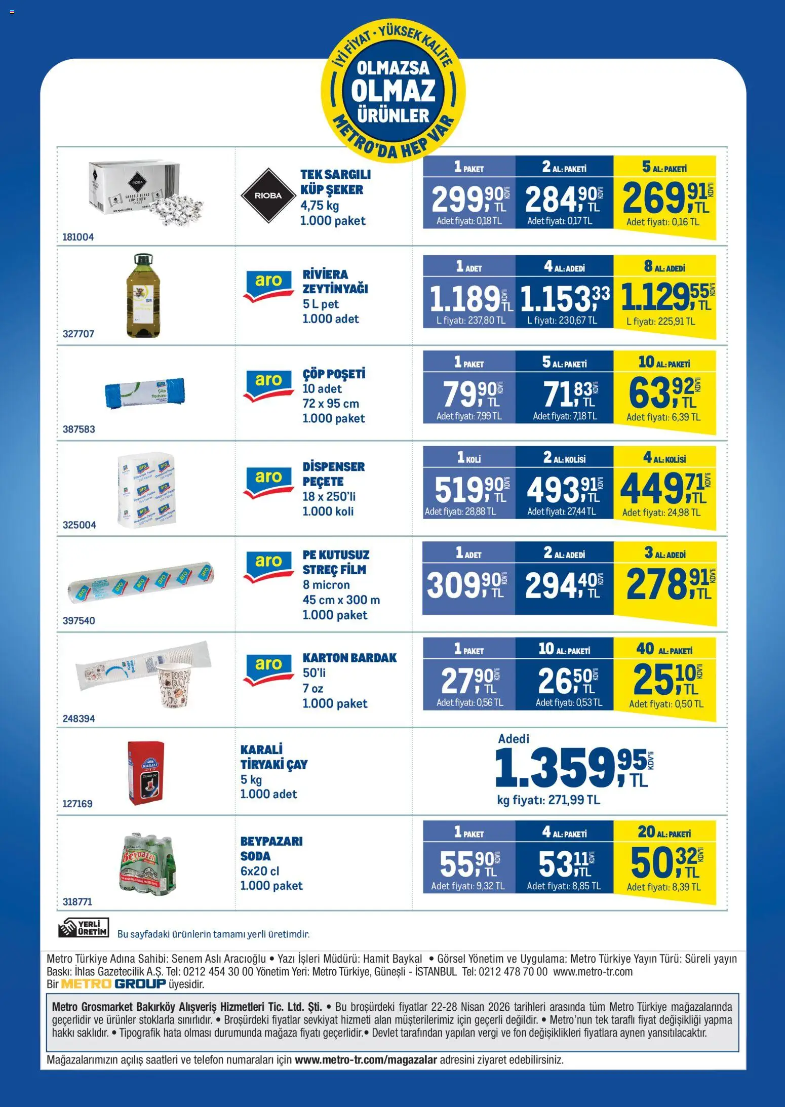 Metro - Olmazsa Olmaz Ürünler - 22.04.2026 tarihinden itibaren geçerlidir | Sayfa: 4 | Ürünler: Baskı, Zselatin, Soda, Küp şeker