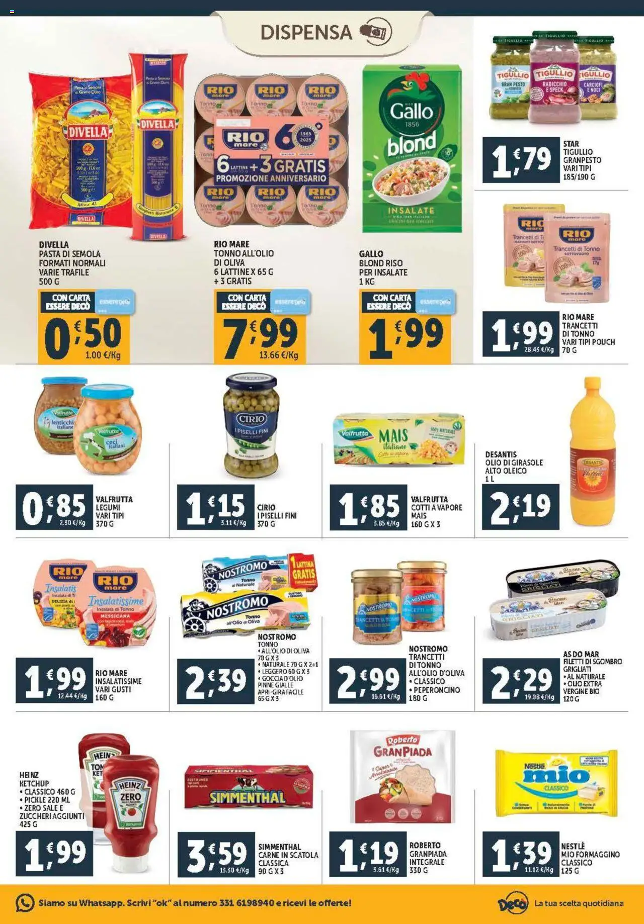 Volantino Decò del 08.08.2025 | Pagina: 15 | Prodotti: Legumi, Ketchup, Sale, Tonno