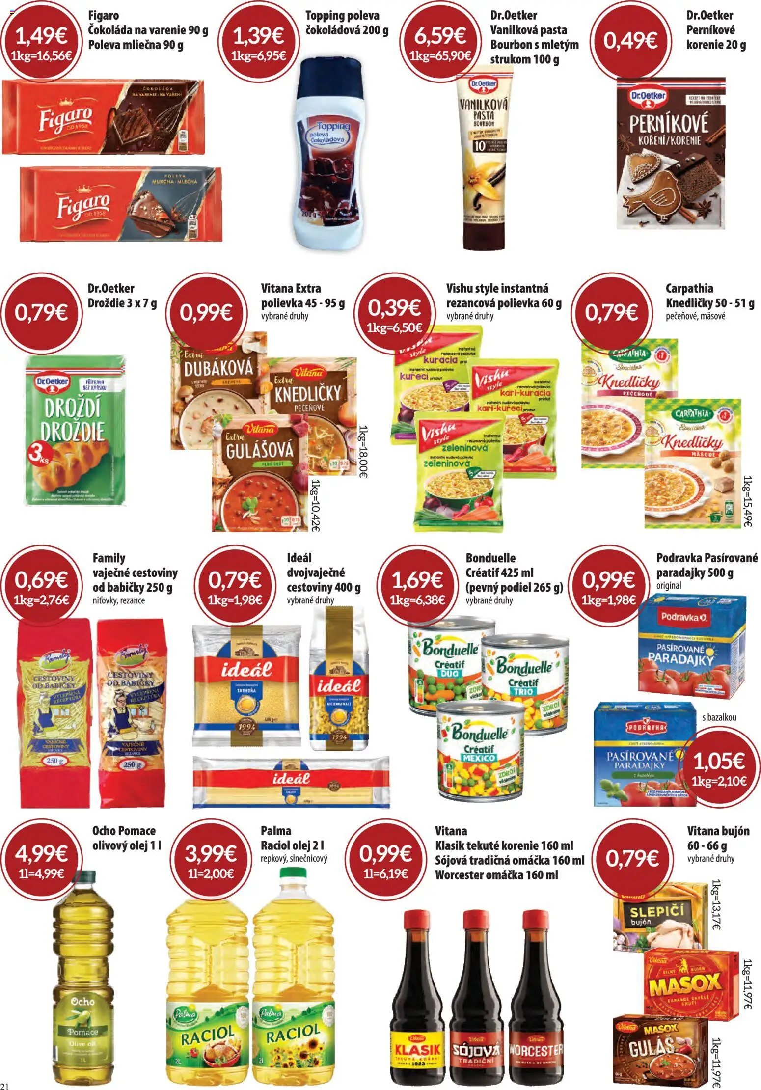 Nové CBA Komfos akcie – leták je platný od 06.11.2025 | Strana: 21 | Produkty: Olej, Cestoviny, Olivový olej, Raciol olej