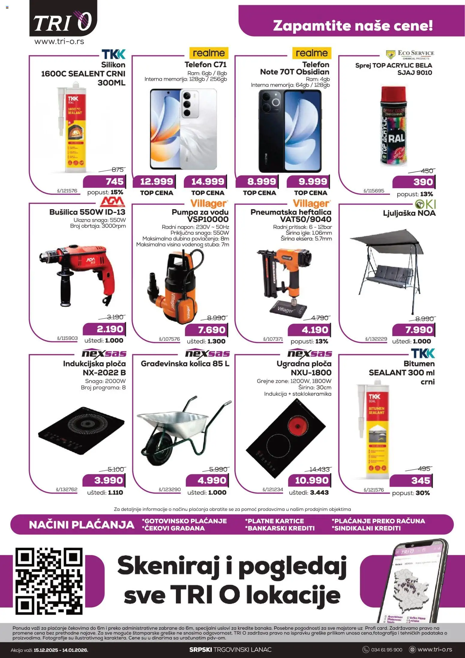 Tri O katalog - važi od 15.12.2025 | Strana: 4 | Proizvode: Telefon, Kolica, Ljuljaška, Ugradna ploča