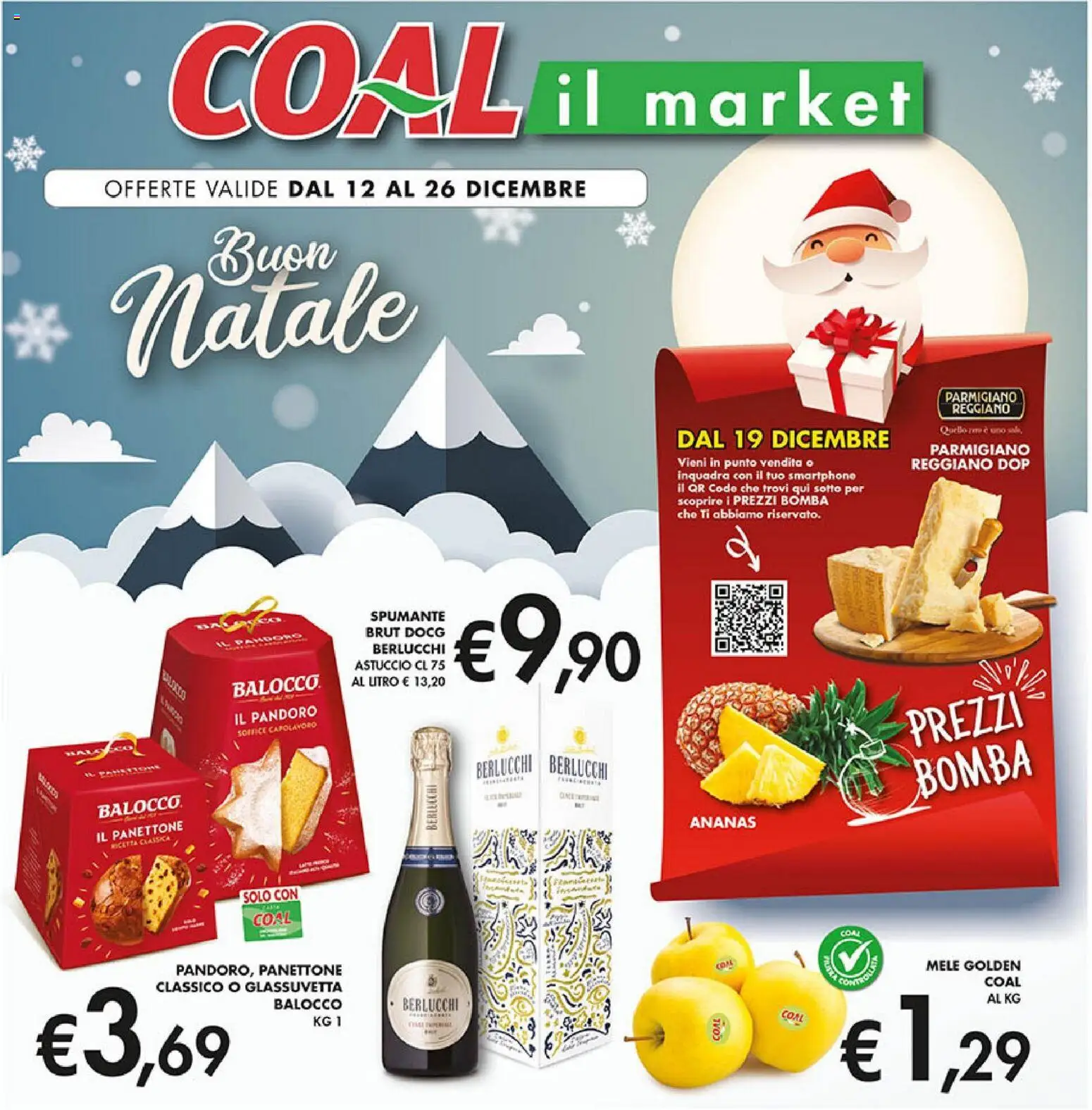 Volantino Coal del 12.12.2025 | Pagina: 1 | Prodotti: Panettone, Smartphone, Spumante, Parmigiano reggiano