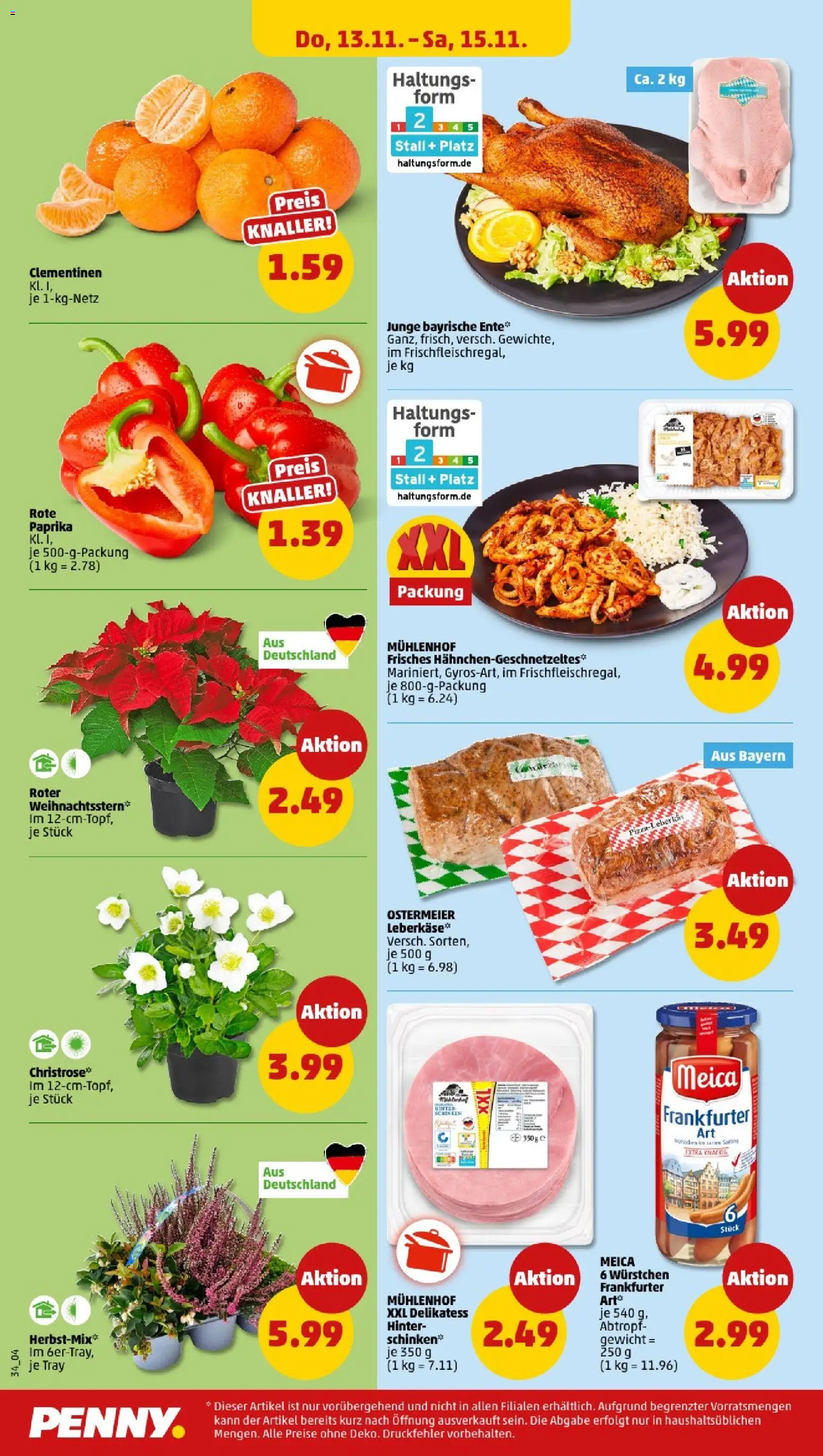 Penny - Bayern – gültig ab 10.11.2025 | Seite: 34 | Produkte: Gewicht, Meica, Paprika, Leberkase